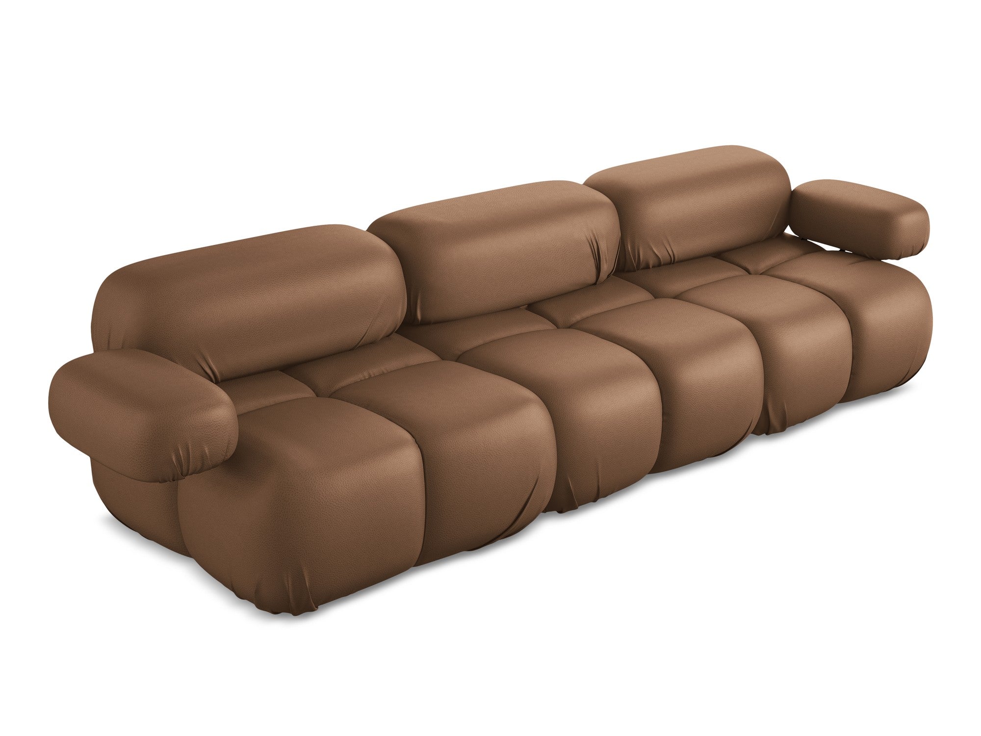 3-seater modular sofa LOKUA in chocolate eco-leather
