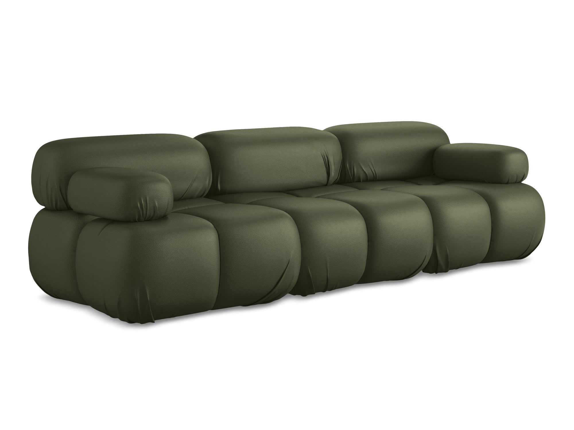 3-seater modular sofa LOKUA dark green eco-leather