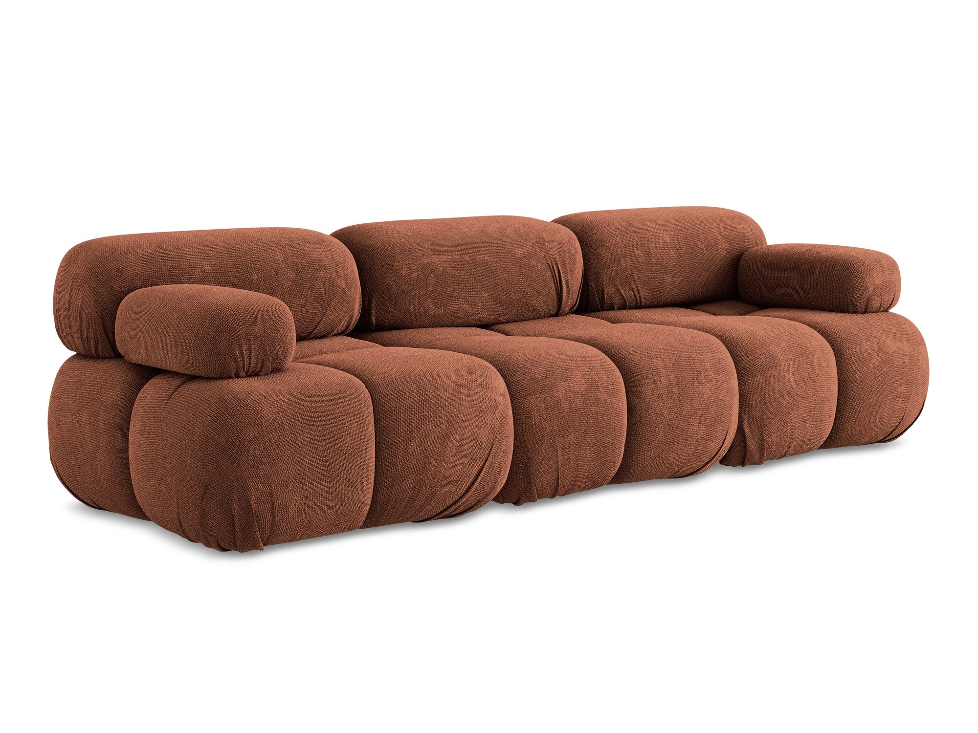 3-Seater Modular Sofa LOKUA Terracotta Chenille