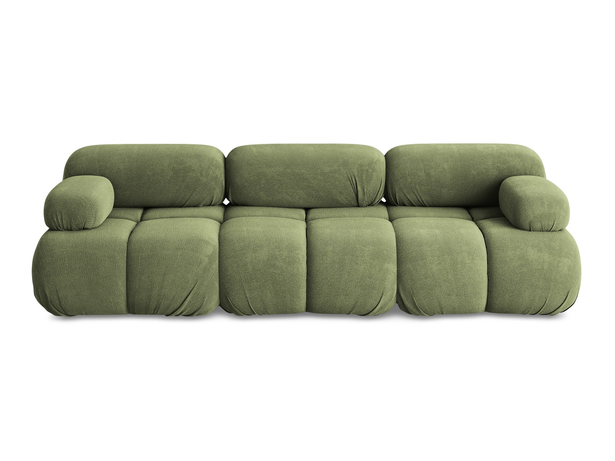 3-seater modular sofa LOKUA green chenille