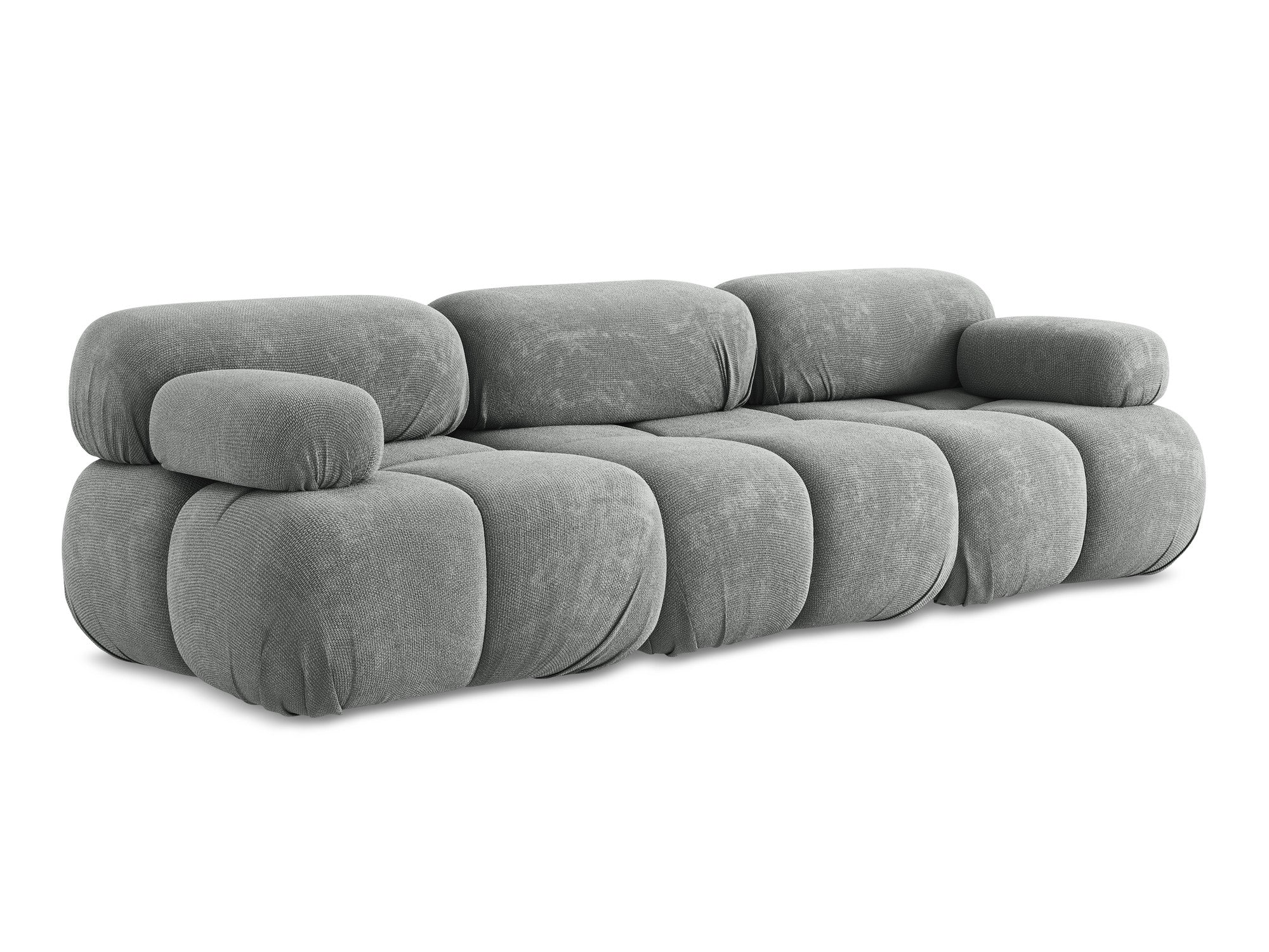 3-seater modular sofa LOKUA gray chenille