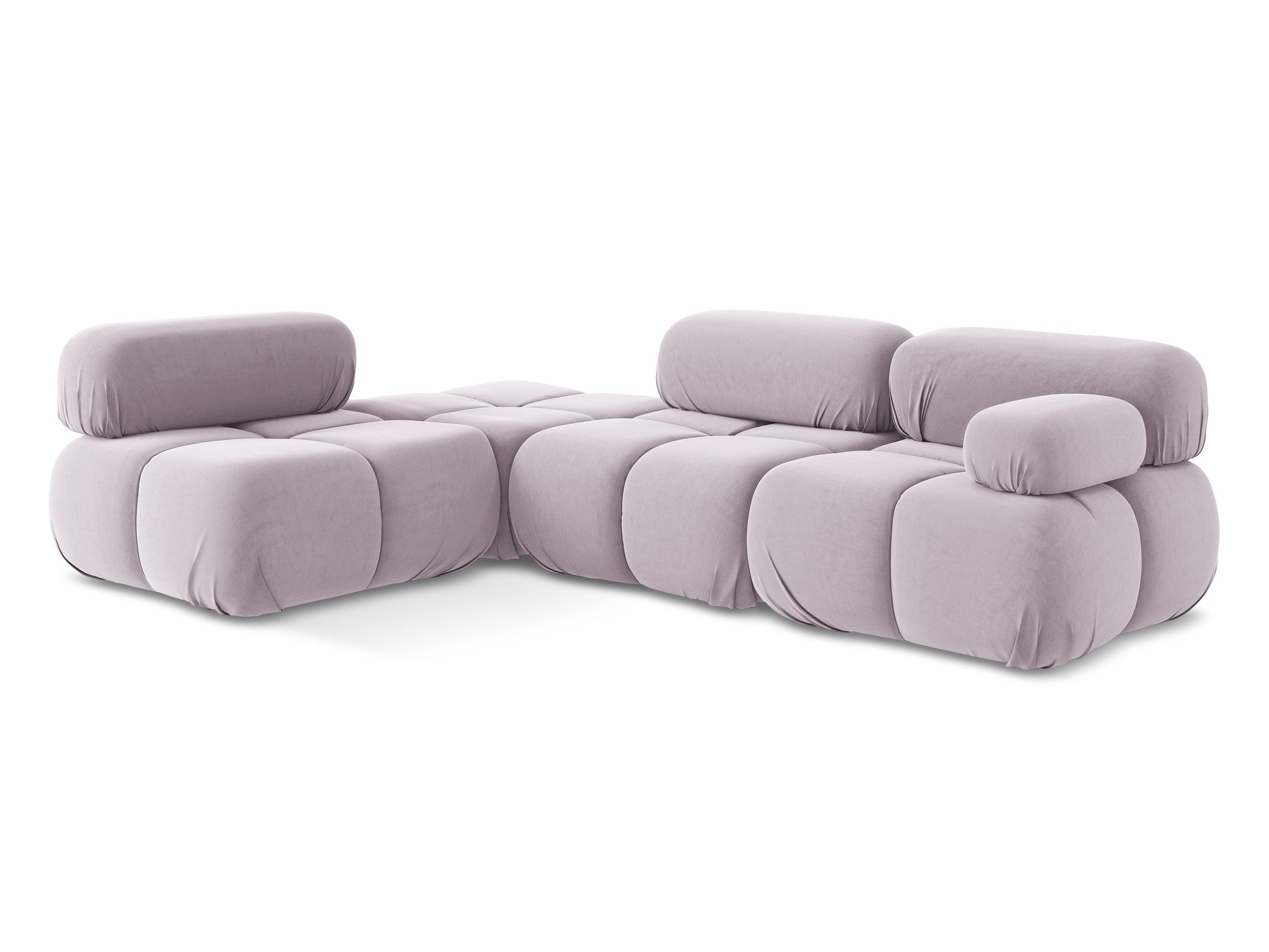 Modulaire fluwelen hoekbank links LOKUA lavendel