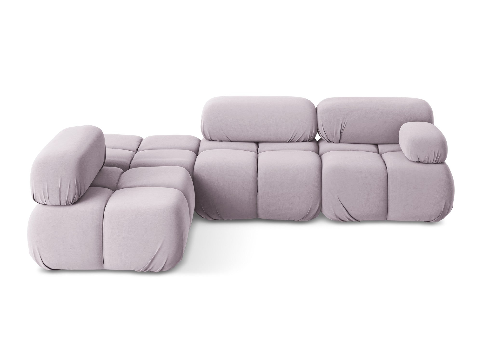 Modulaire fluwelen hoekbank links LOKUA lavendel