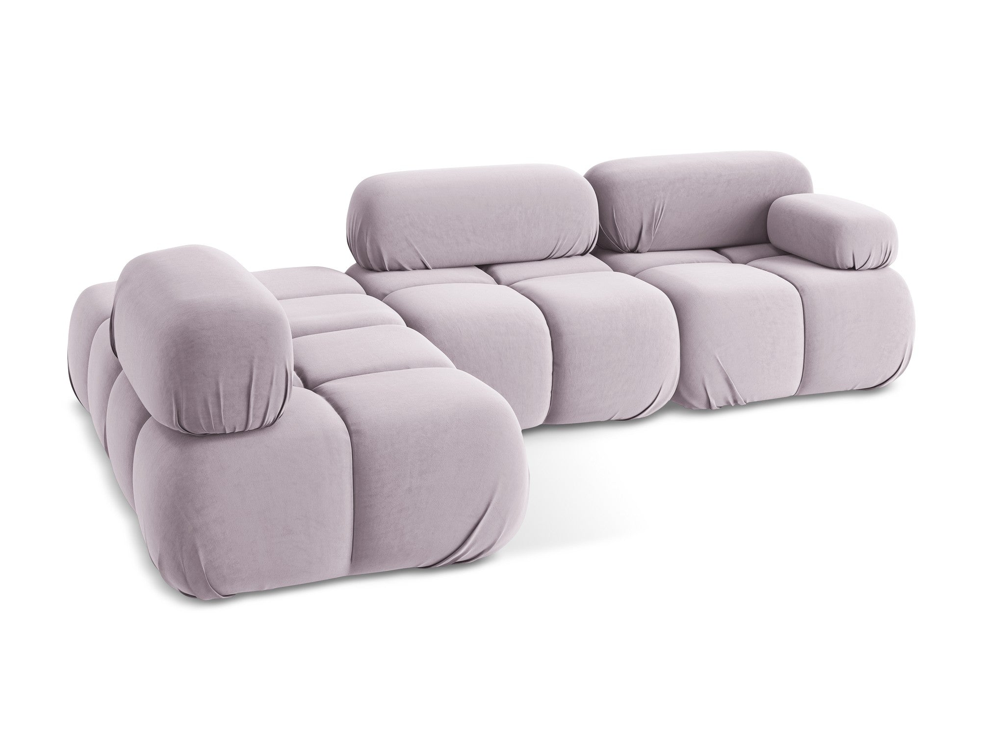 Modulaire fluwelen hoekbank links LOKUA lavendel