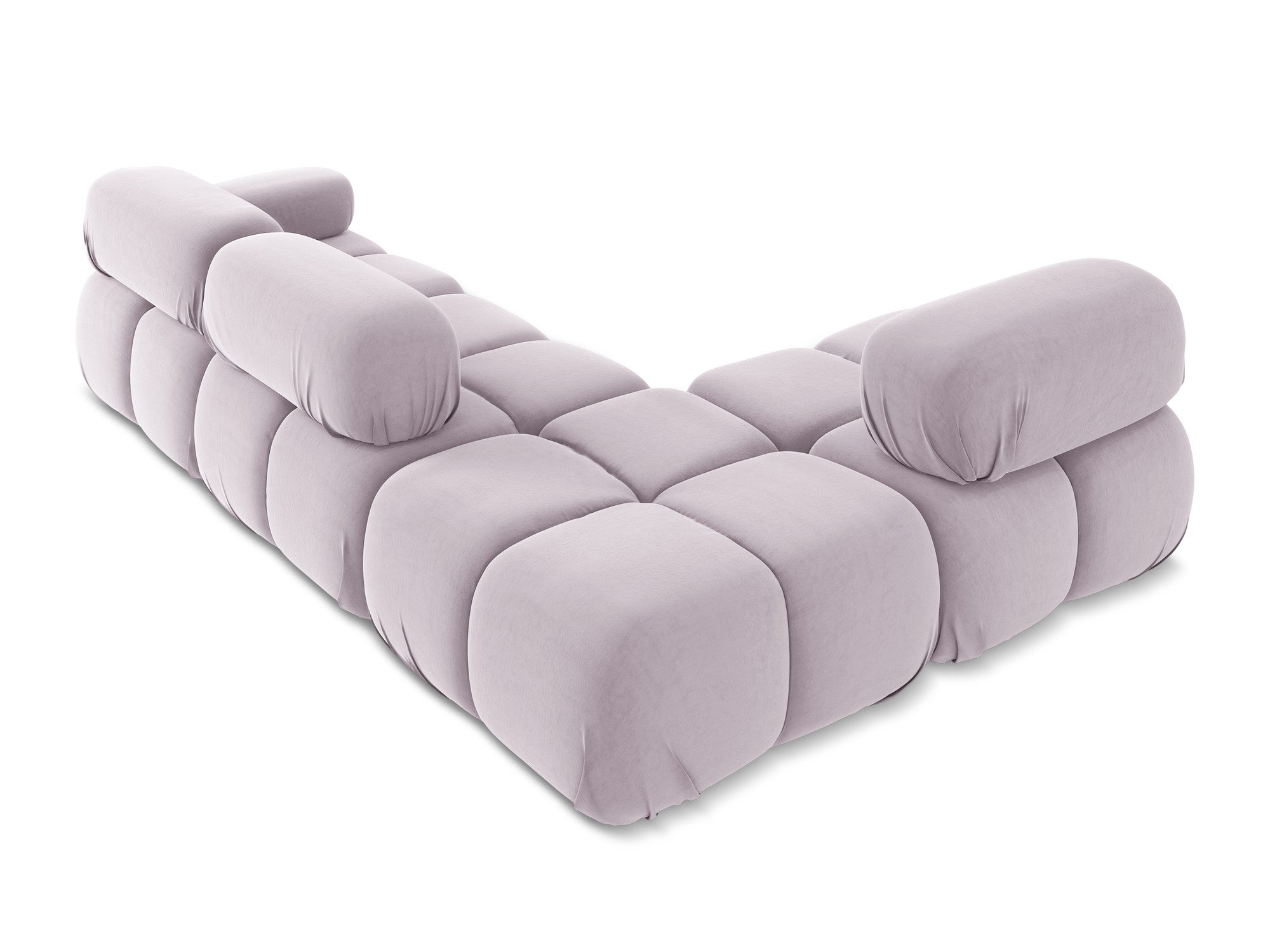 Modulaire fluwelen hoekbank links LOKUA lavendel