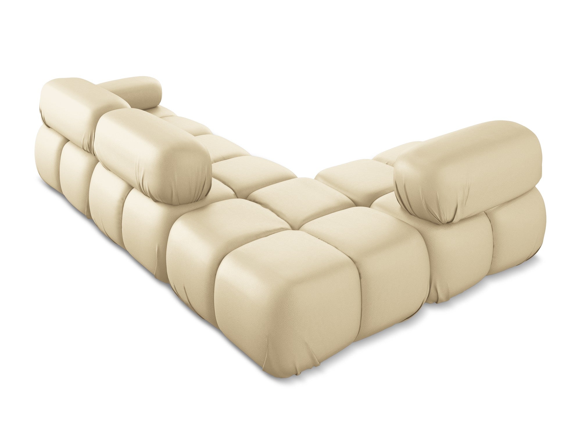 Left-sided modular corner sofa LOKUA beige eco-leather