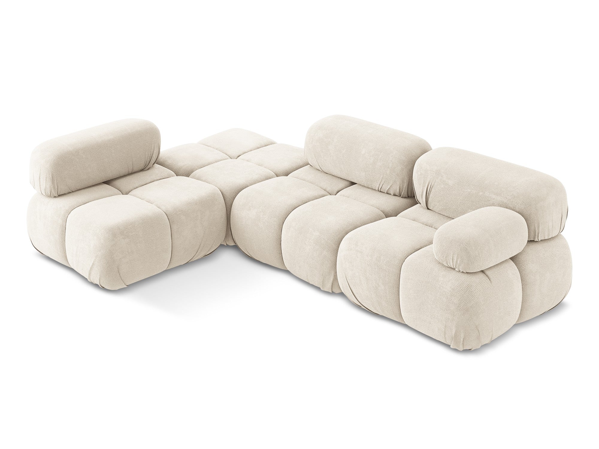 Modulaire linkerhoekbank LOKUA lichtbeige chenille