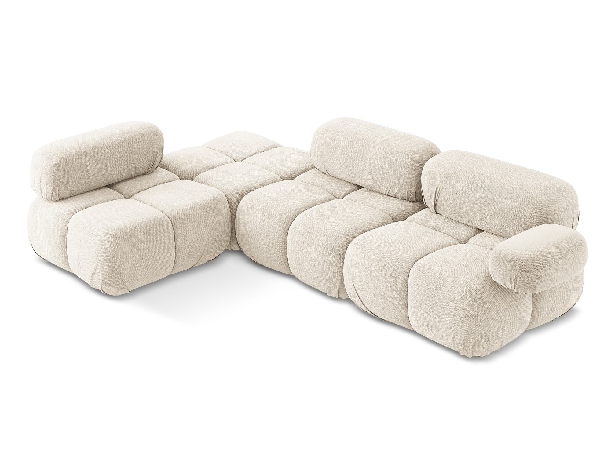 Modulaire linkerhoekbank LOKUA lichtbeige chenille