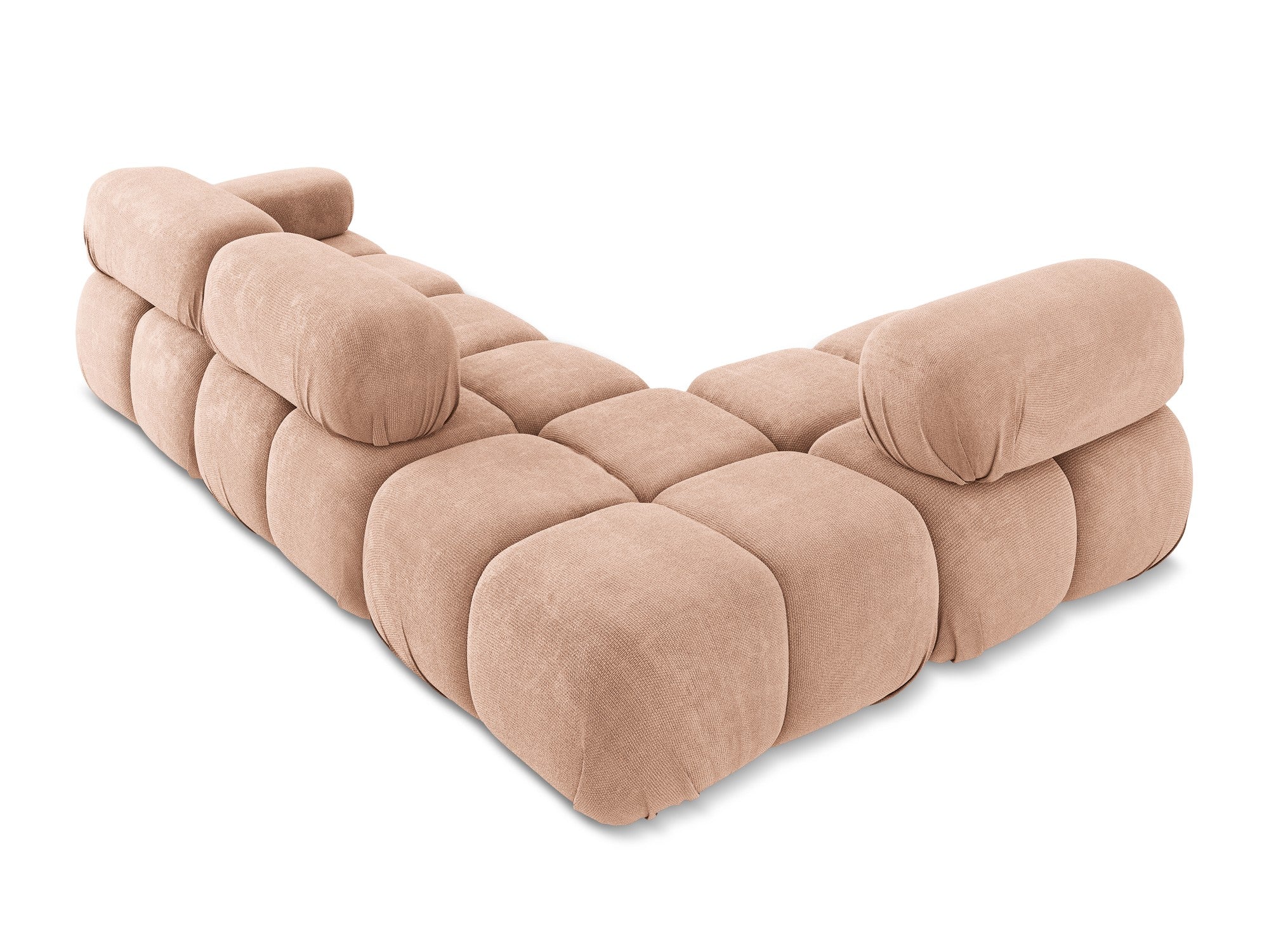 Left-facing modular corner sofa LOKUA peach chenille