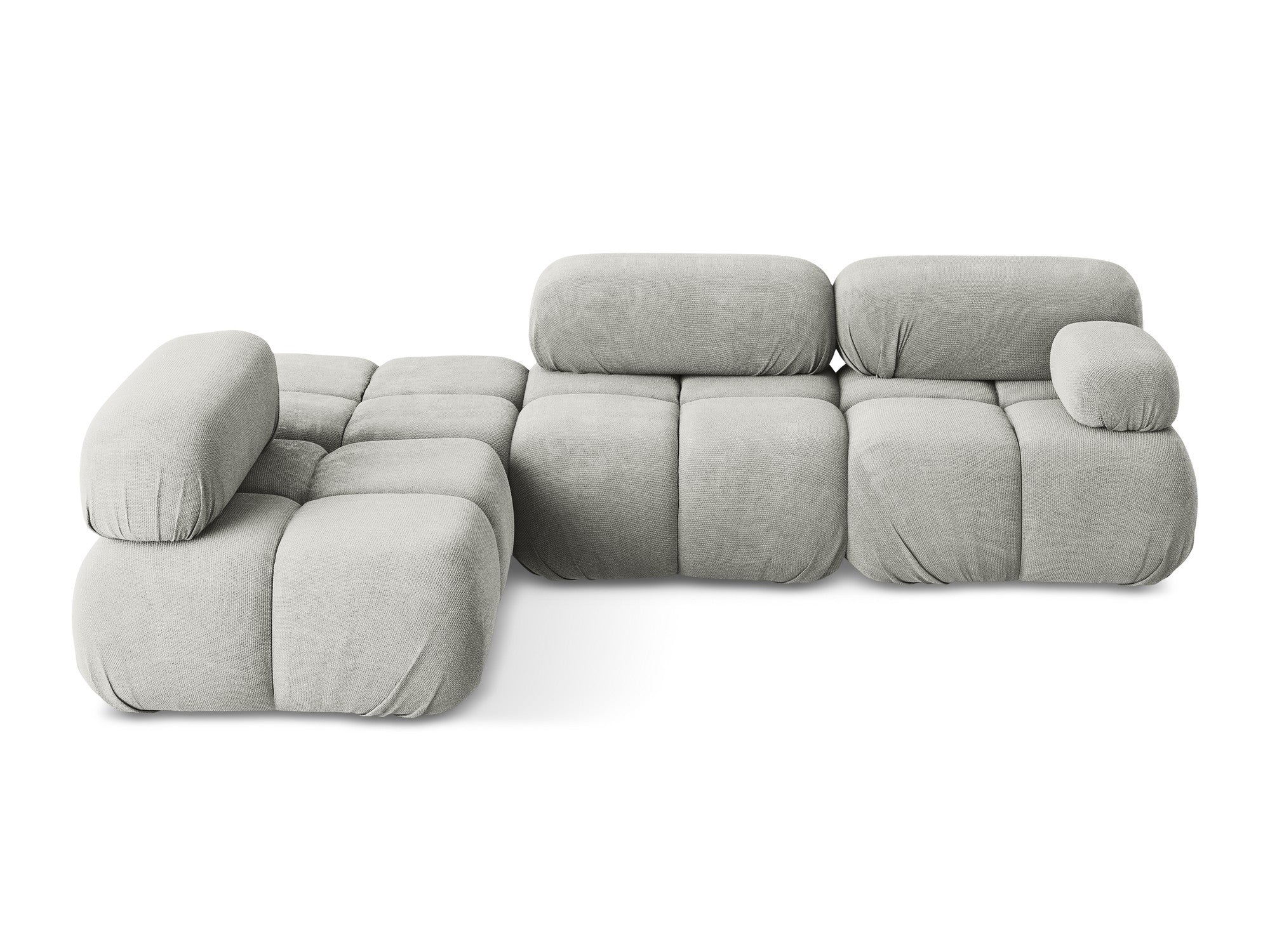 Modulaire linkerhoekbank LOKUA lichtgrijs chenille