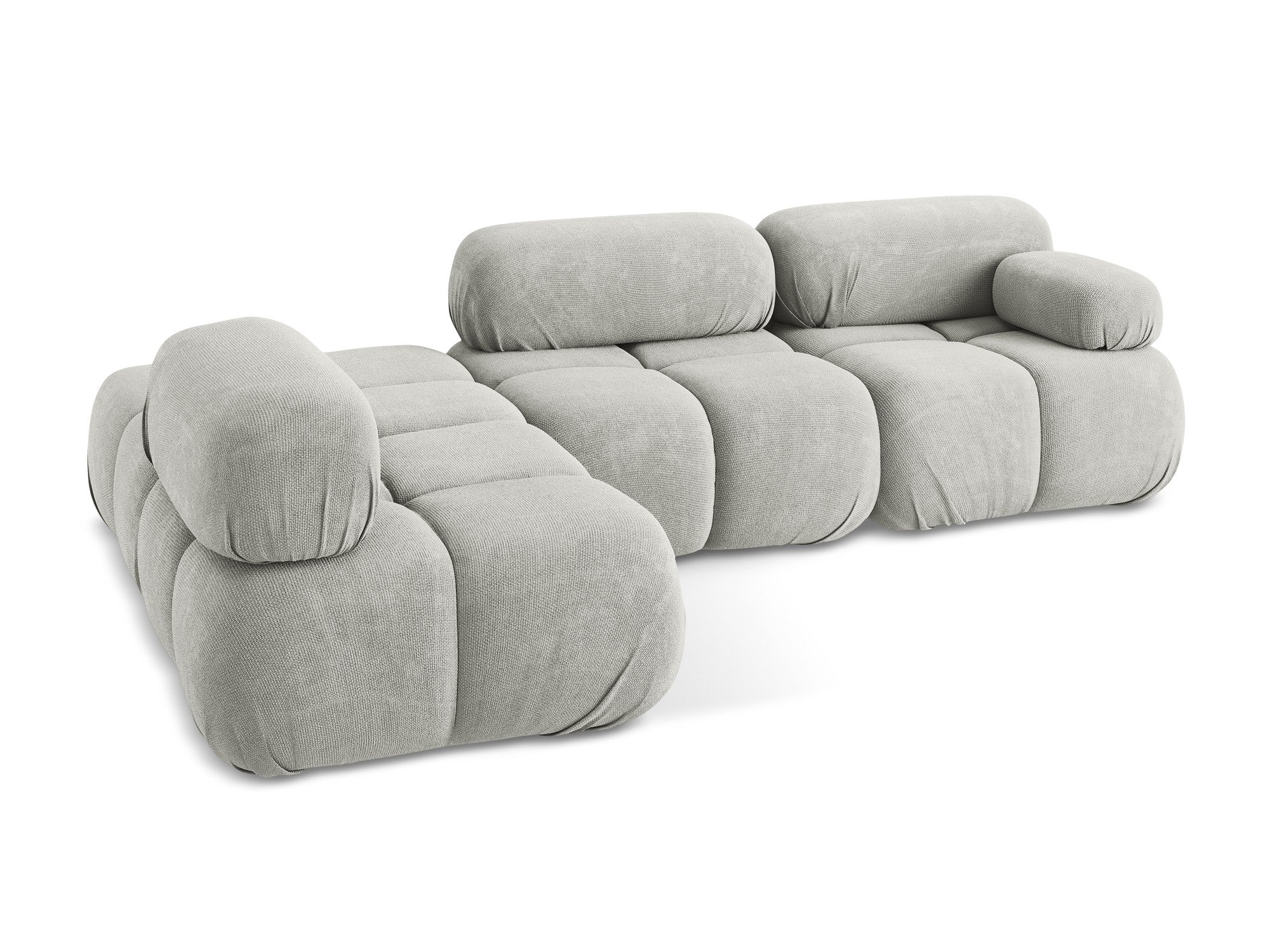 Modulaire linkerhoekbank LOKUA lichtgrijs chenille