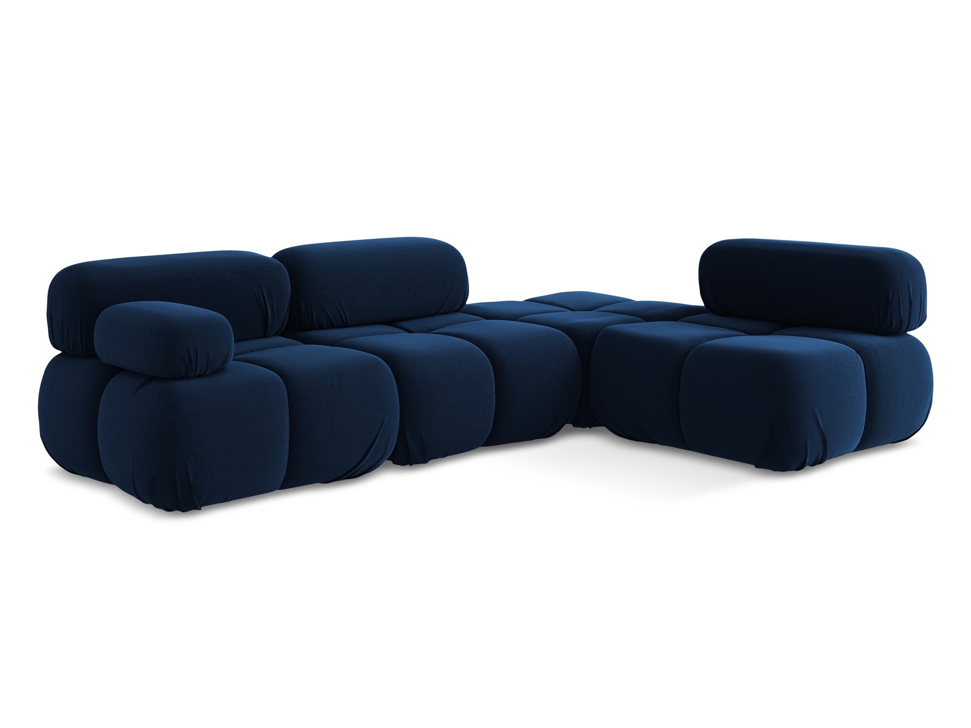 Right-facing modular velvet corner sofa LOKUA royal blue