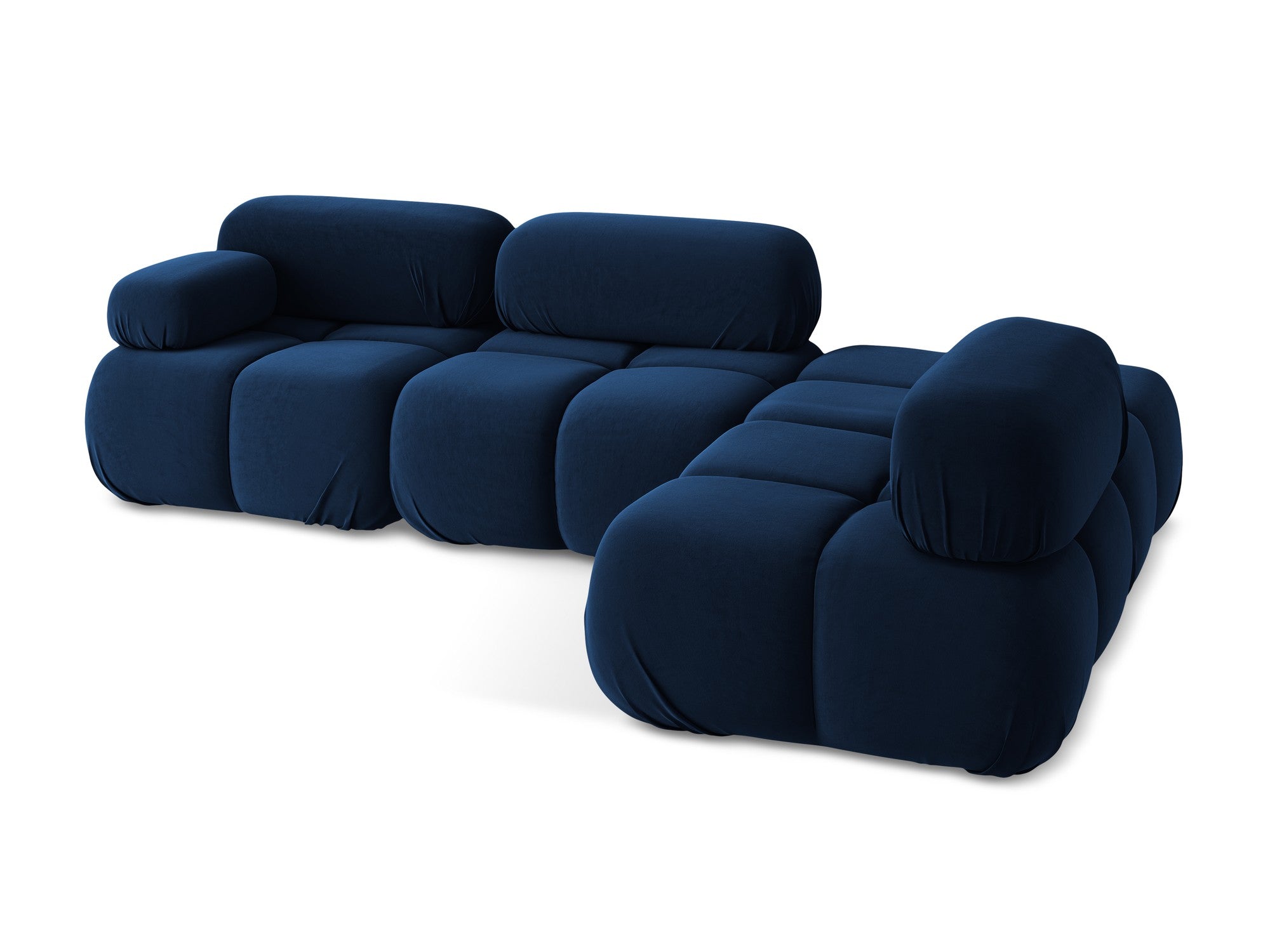 Right-facing modular velvet corner sofa LOKUA royal blue