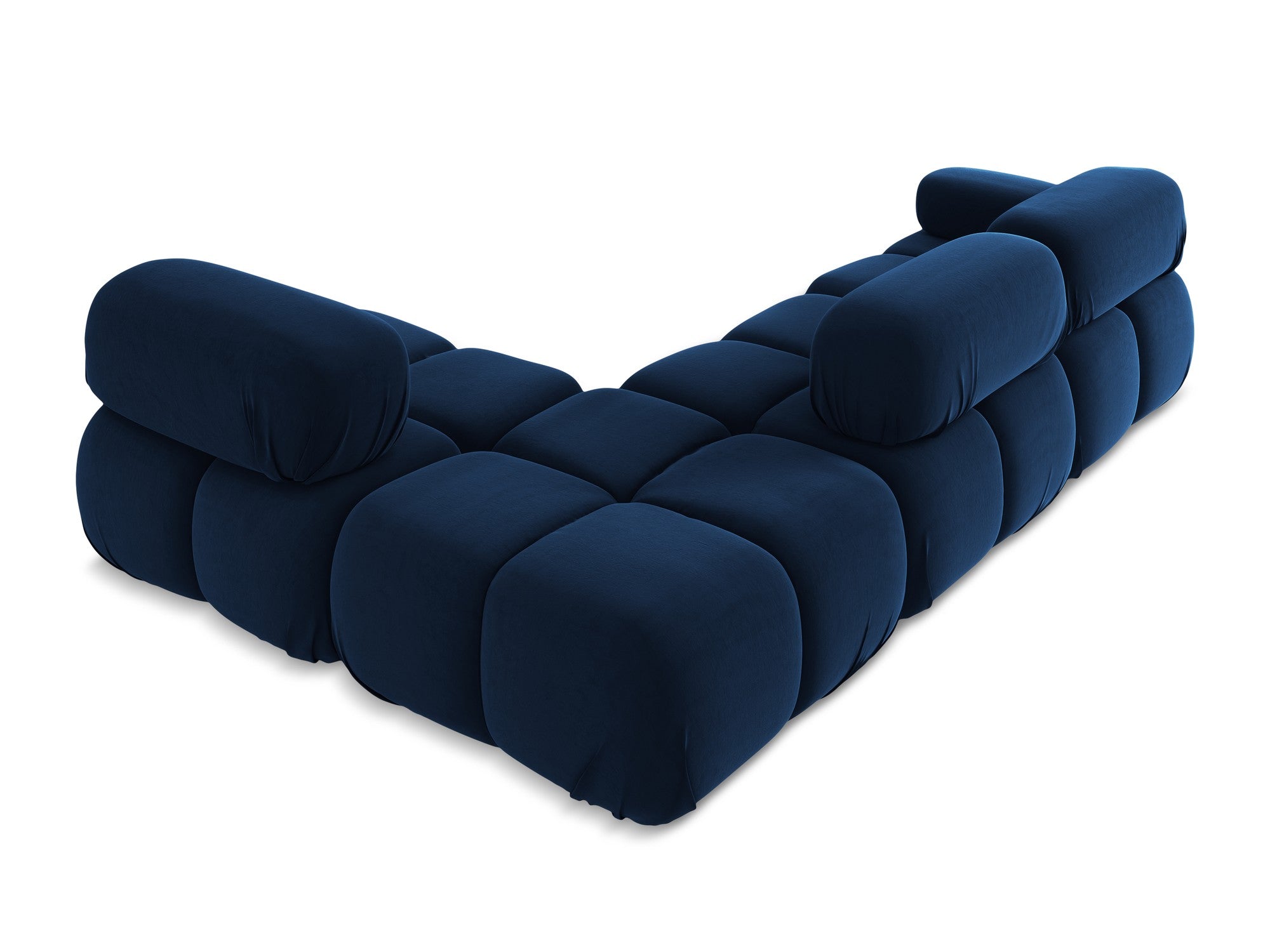 Right-facing modular velvet corner sofa LOKUA royal blue