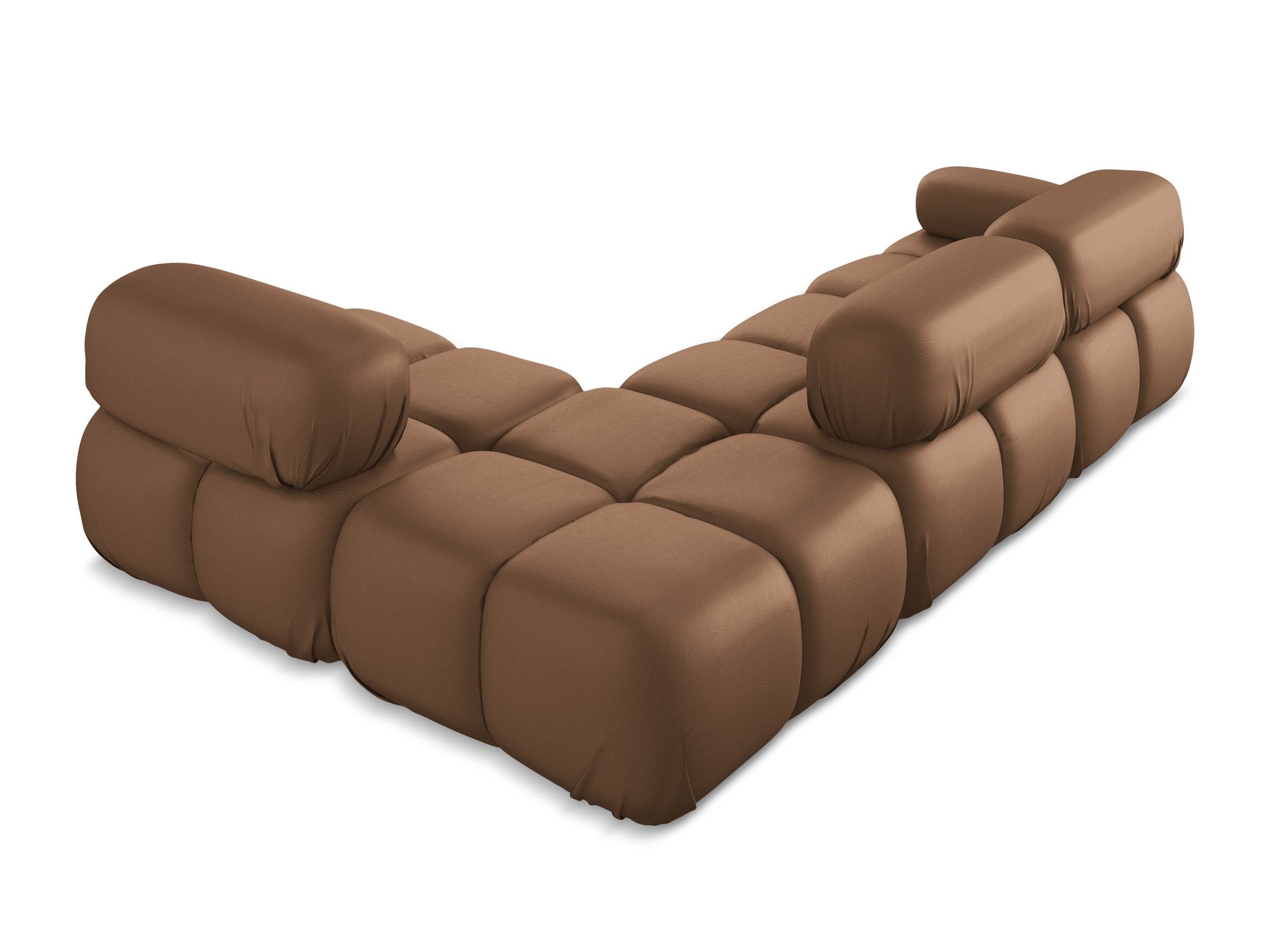 Right-sided modular corner sofa LOKUA chocolate eco-leather