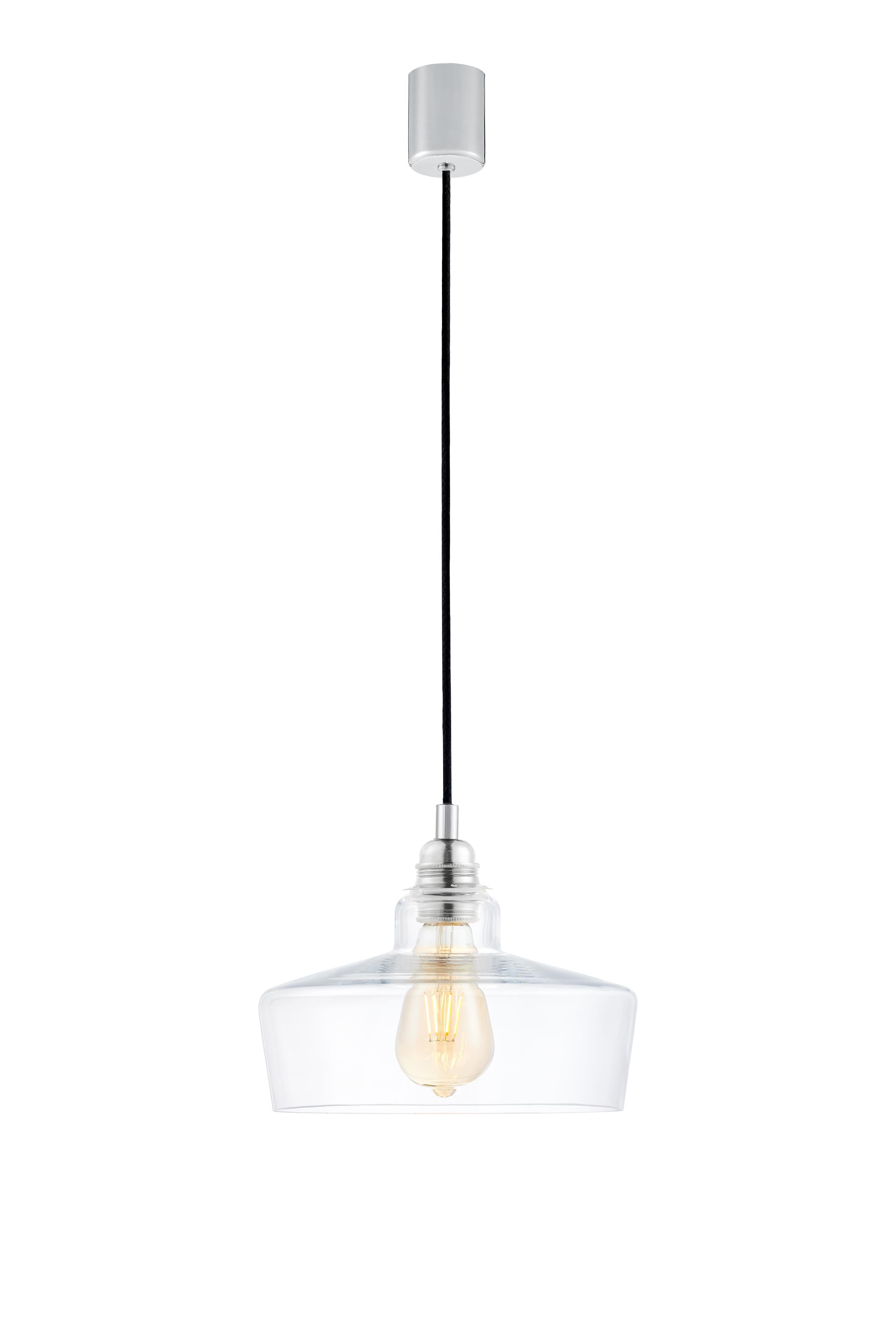 Hanglamp LONGIS III transparant met glanzend chroom