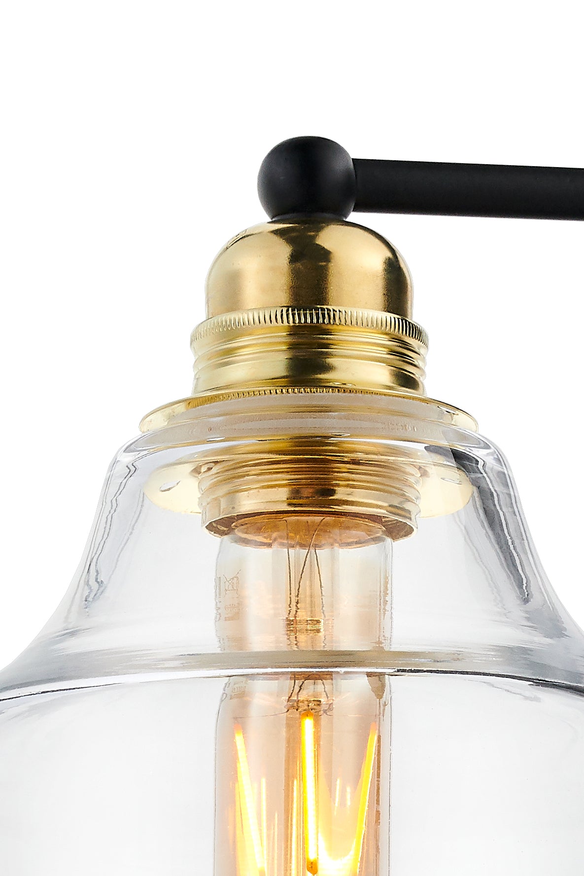 LONGIS II wall lamp transparent with black and gold