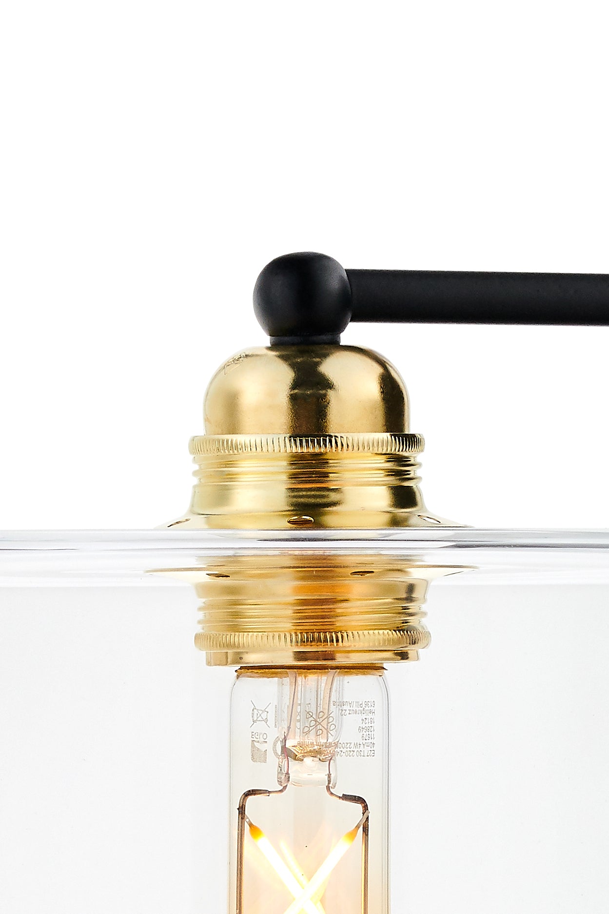 Wandleuchte LONGIS IV transparent mit Schwarz und Gold