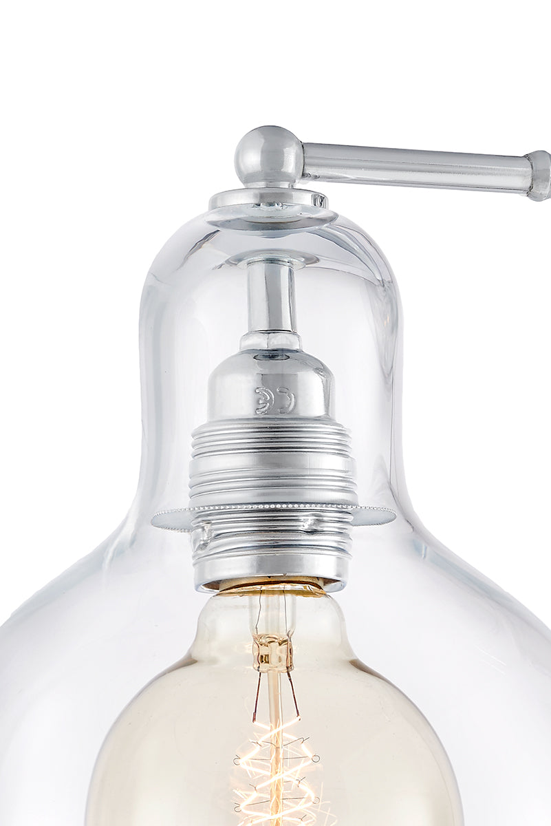 Wandleuchte LONGIS I transparent mit glänzendem Chrom