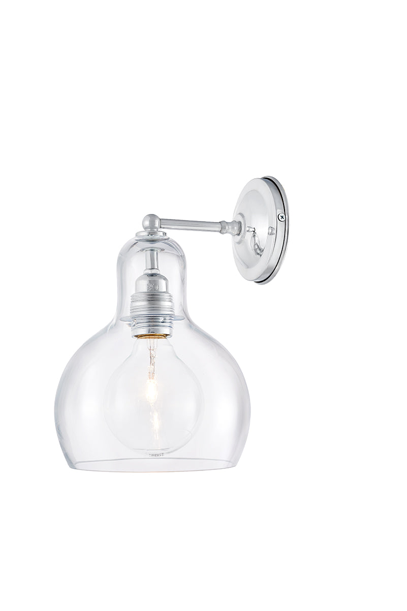 Wandleuchte LONGIS I transparent mit glänzendem Chrom