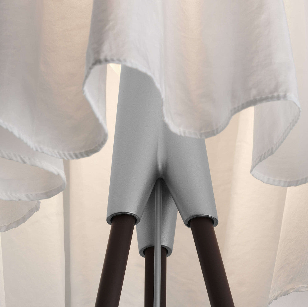 Stehlampe ROSY ANGELIS grau mit braunem Fuß