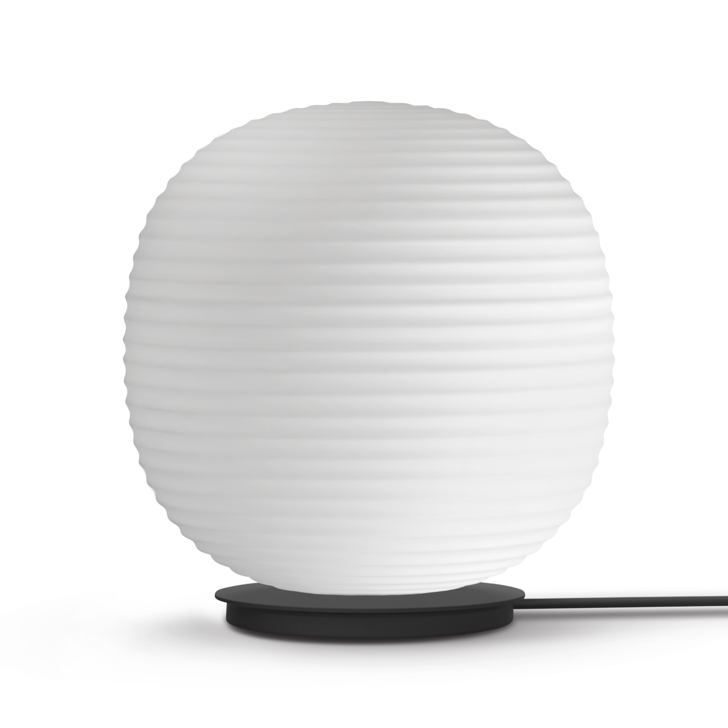 Vloerlamp LANTERN GLOBE wit met zwarte voet