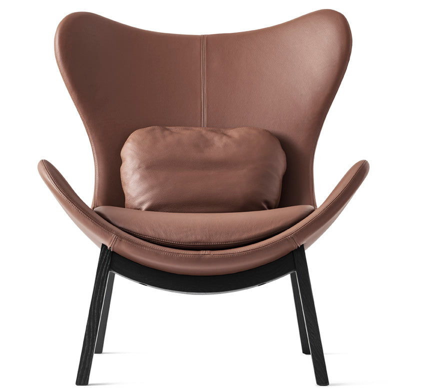 Upholstered LAZY Armchair with Black Wooden Base