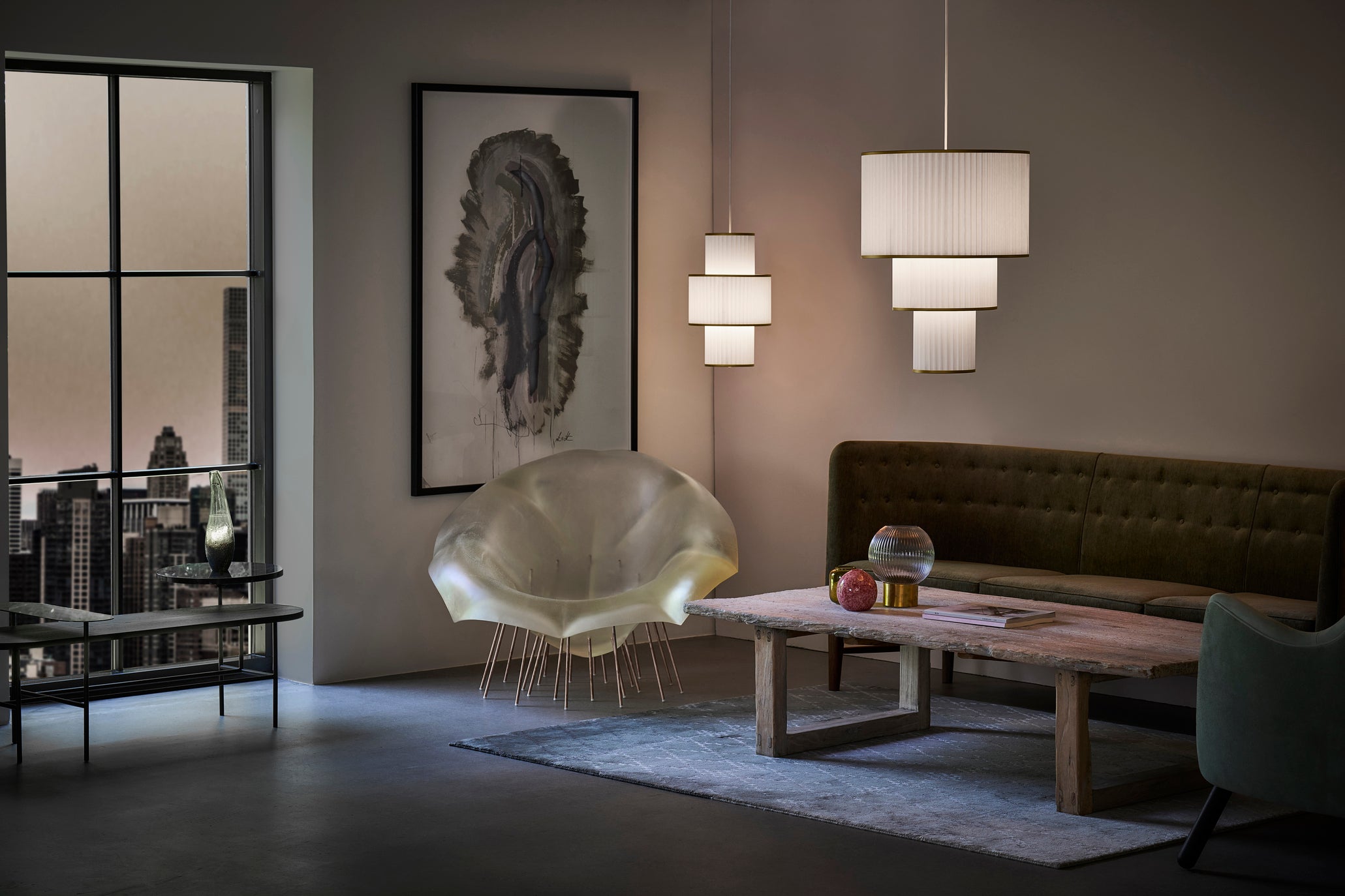 Hanglamp MODEL 112 PLIVELLO wit met goud