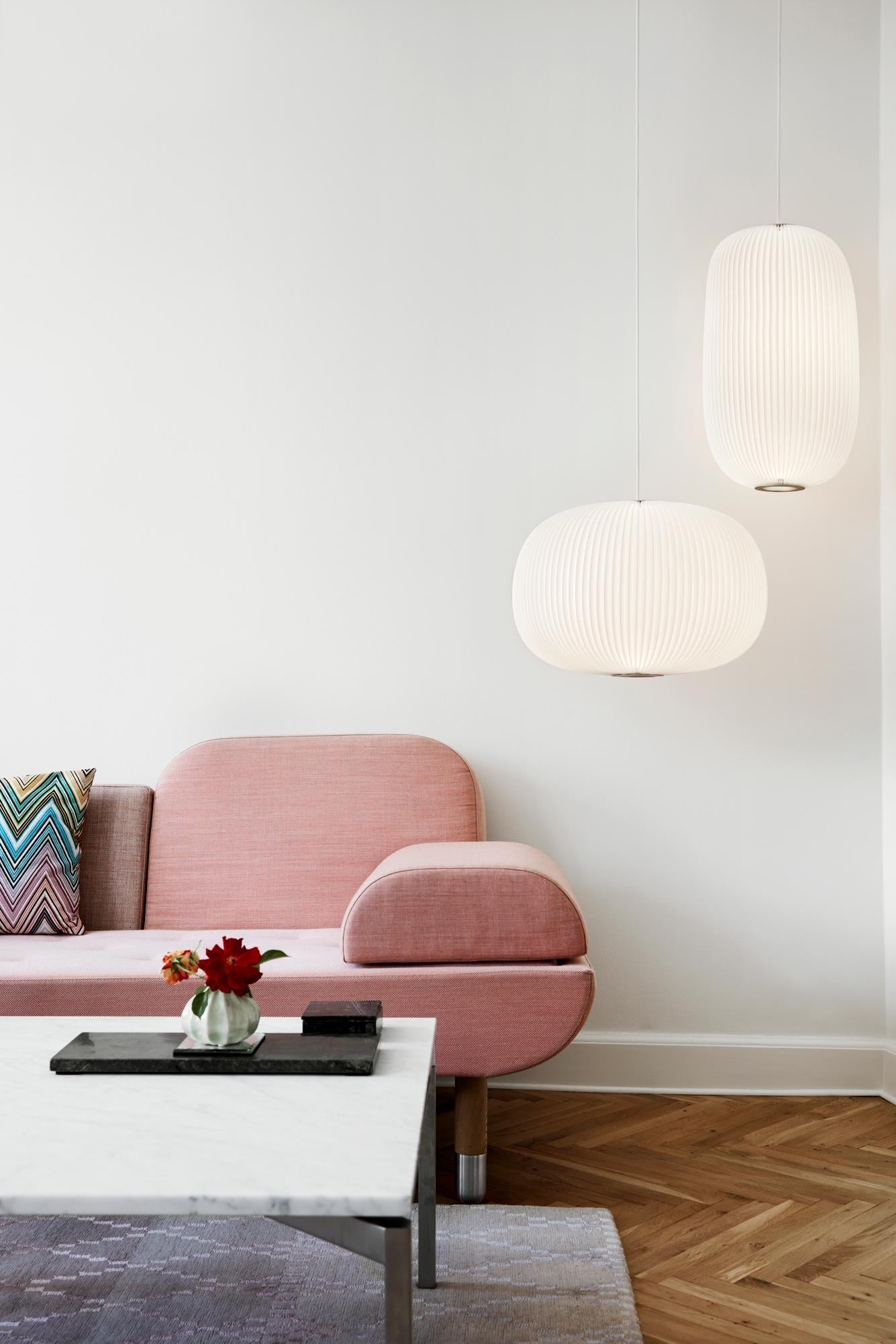 Hanglamp MODEL 132 LAMELLA 1 wit met zilveren afwerking