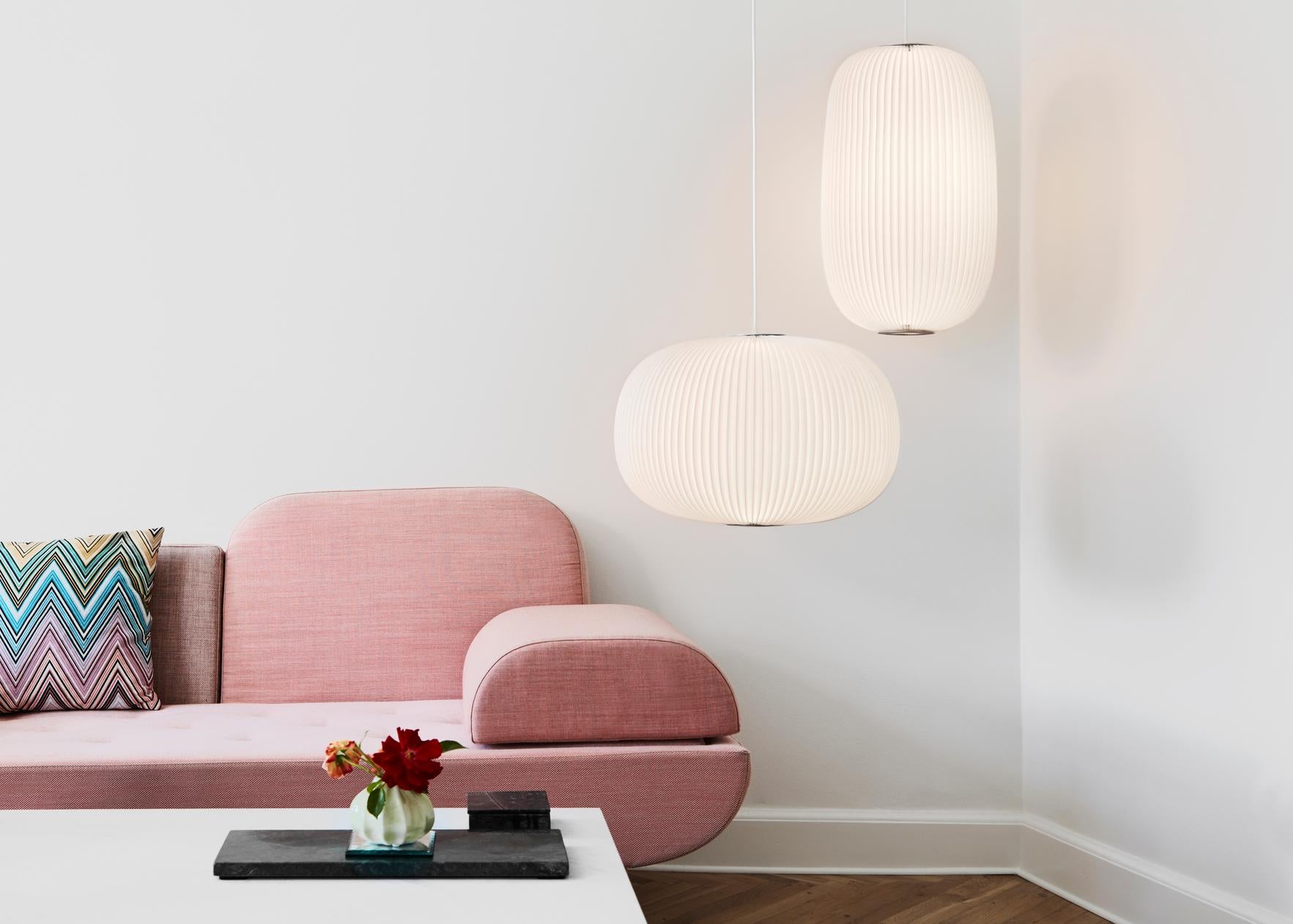 Hanglamp MODEL 132 LAMELLA 1 wit met zwarte afwerking