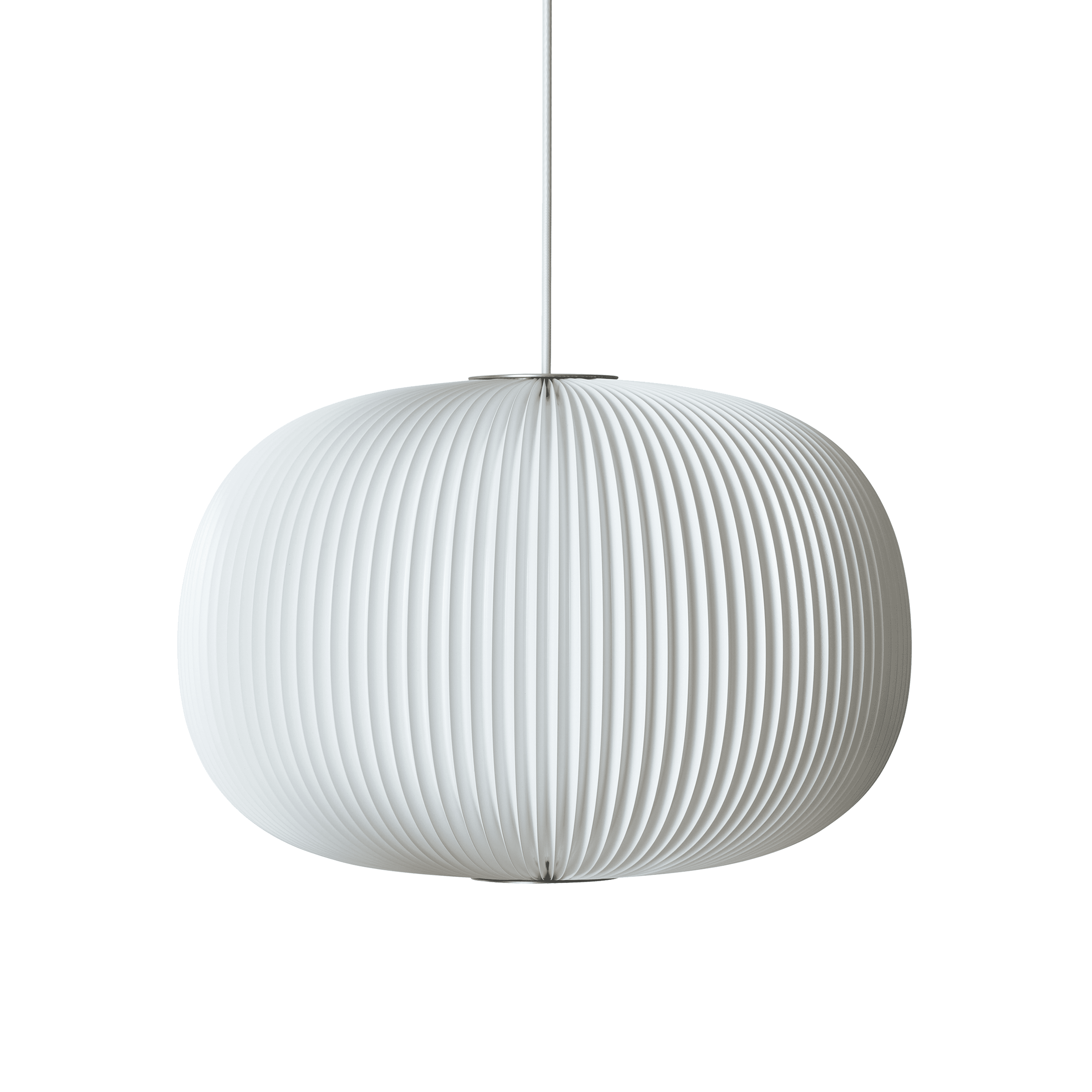Hanglamp MODEL 132 LAMELLA 1 wit met zilveren afwerking