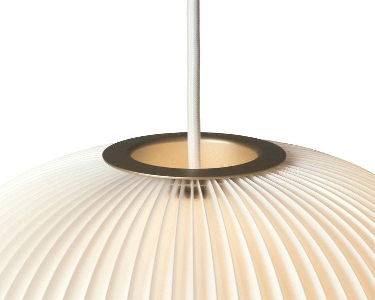 Hanglamp MODEL 134 LAMELLA 3 wit met gouden afwerking