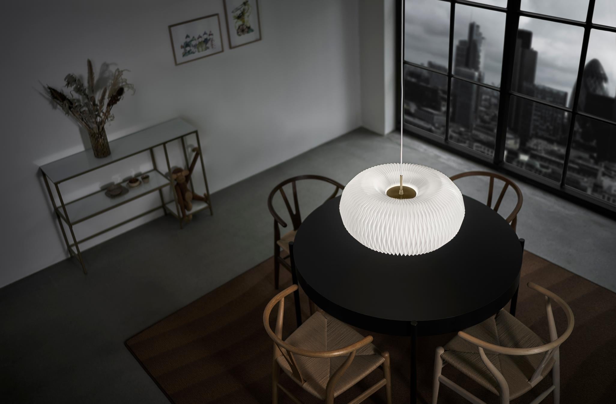 Pendelleuchte MODELL 195 DONUT weiß mit Silber