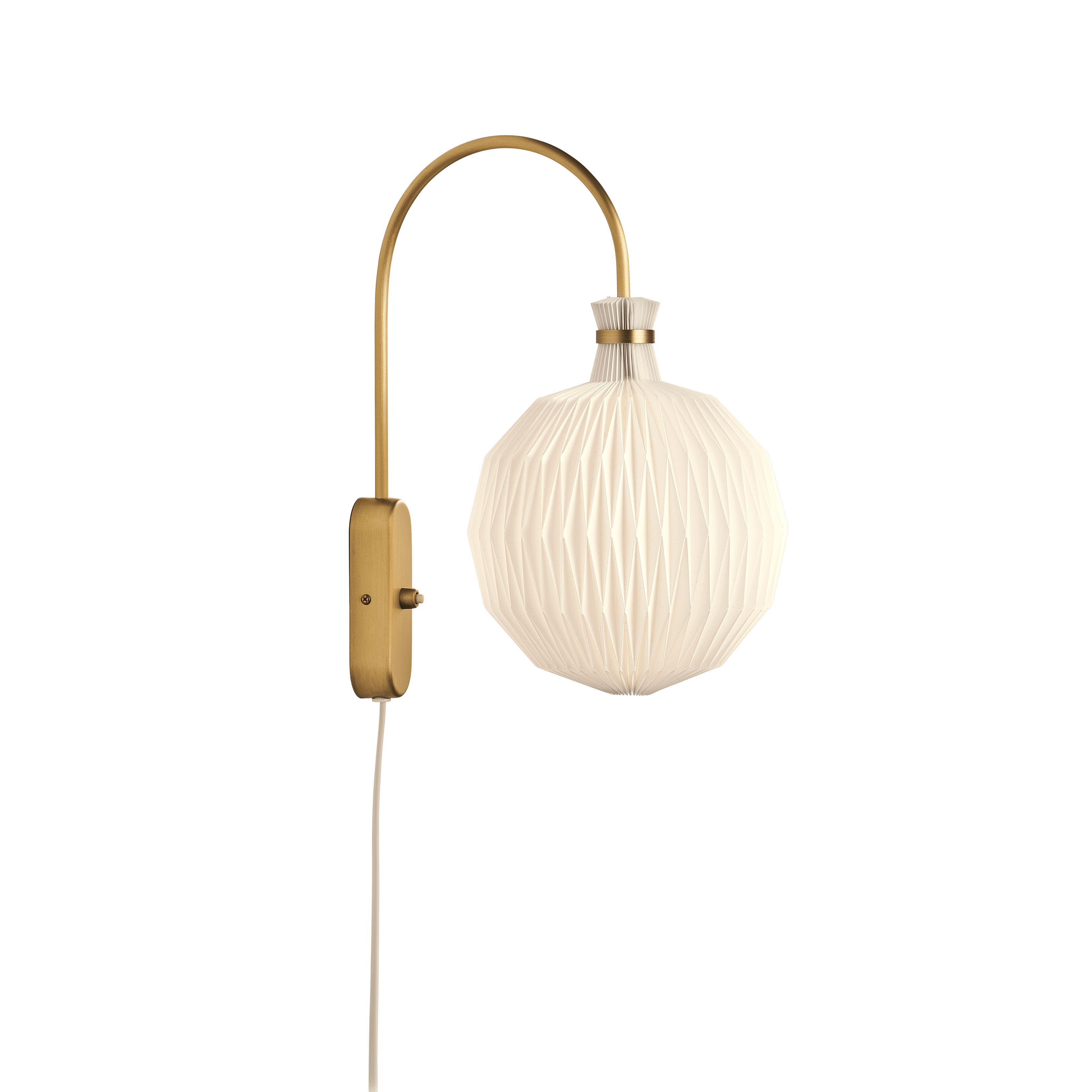 Lampa ścienna MODEL 201 biały z mosiężną podstawą – Le Klint