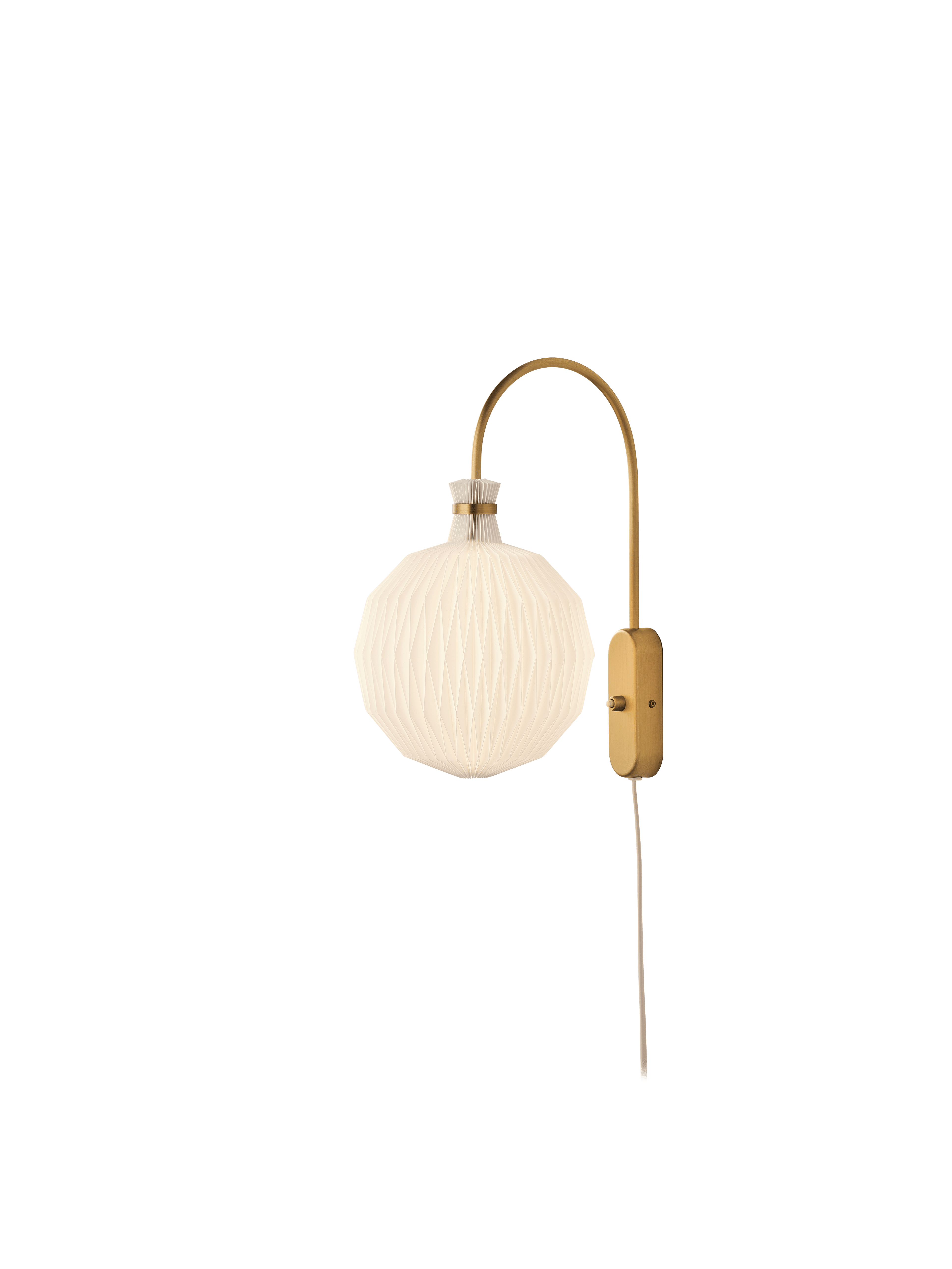 Lampa ścienna MODEL 201 biały z mosiężną podstawą – Le Klint
