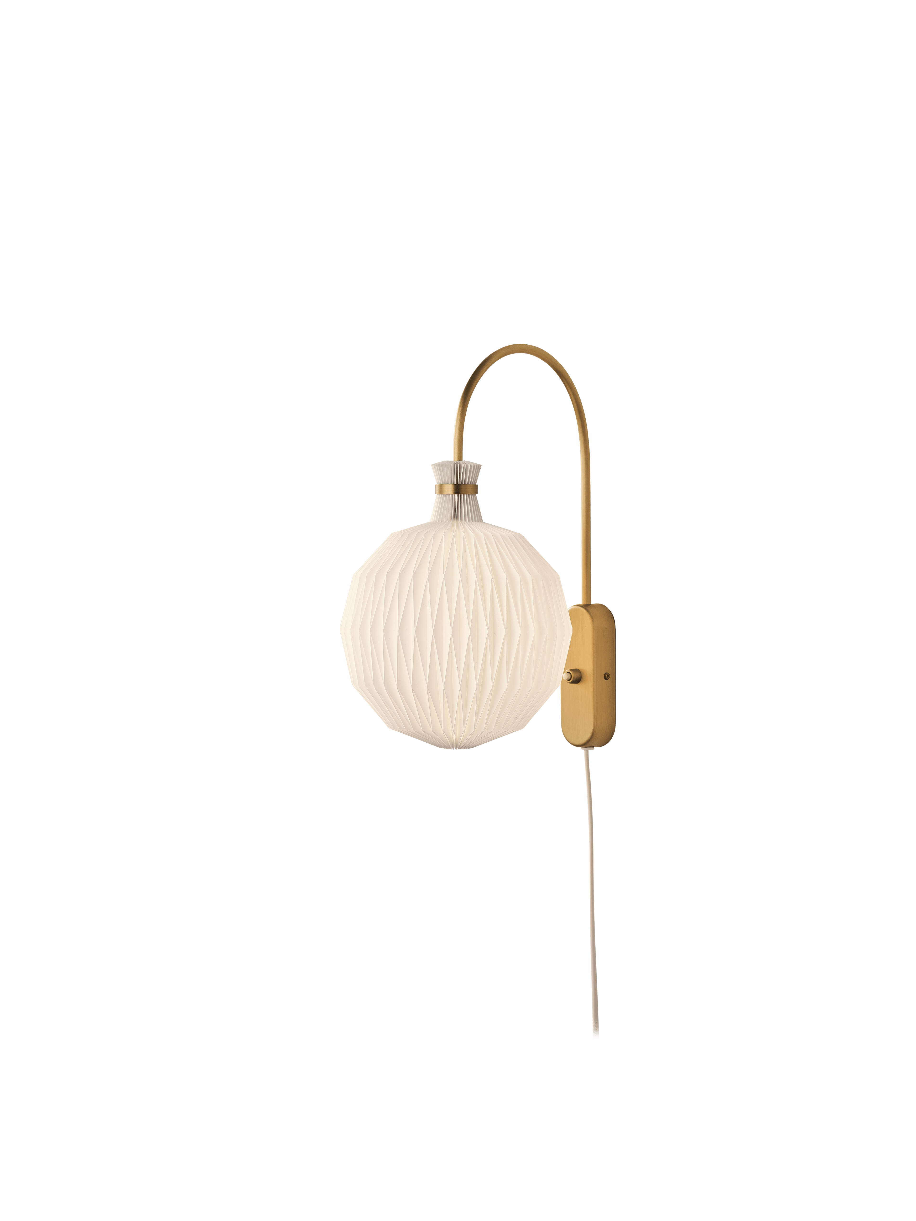 Lampa ścienna MODEL 201 biały z mosiężną podstawą – Le Klint