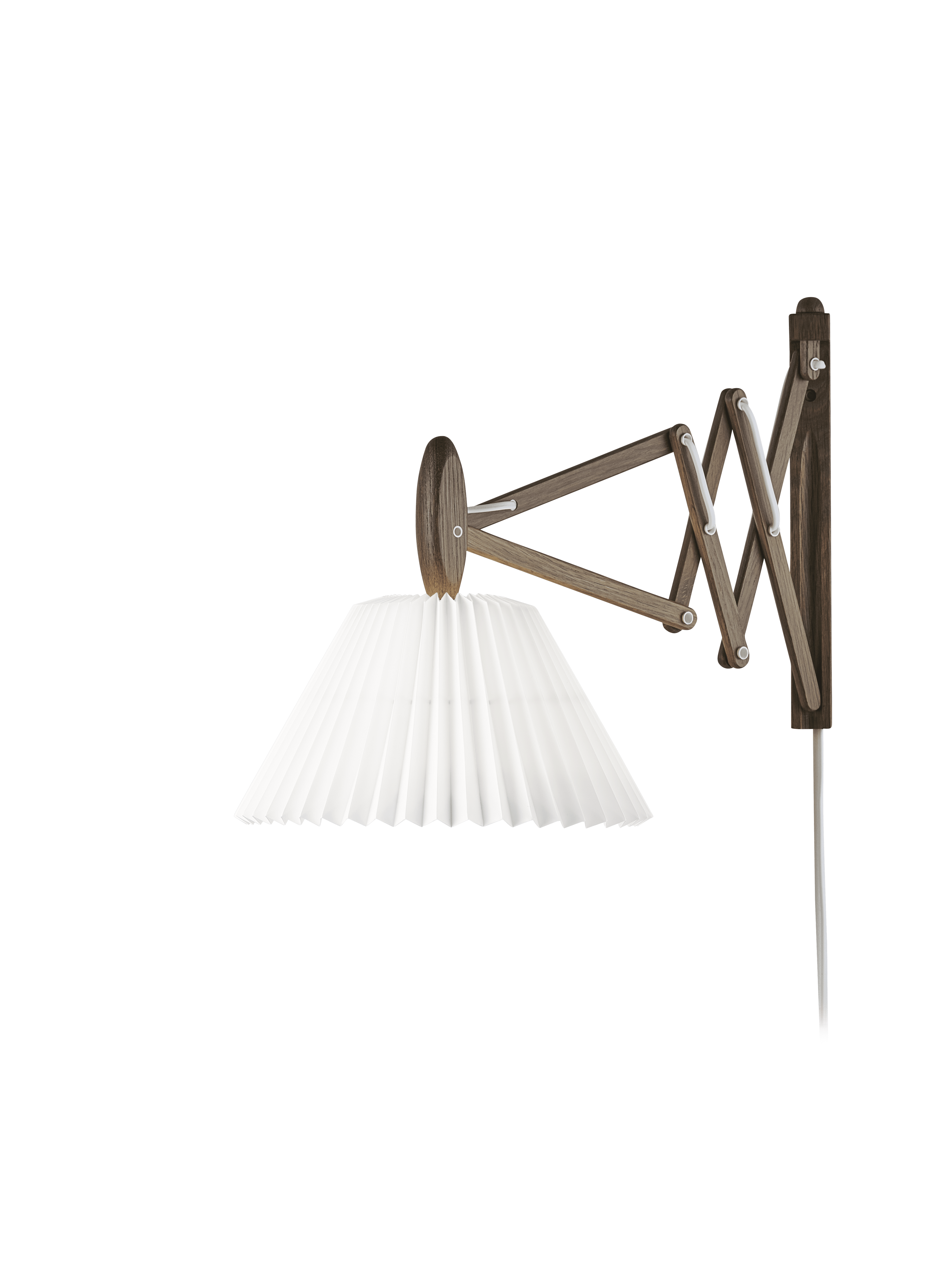Wandlamp MODEL 223 2/17 SAX wit met een donkere eiken basis