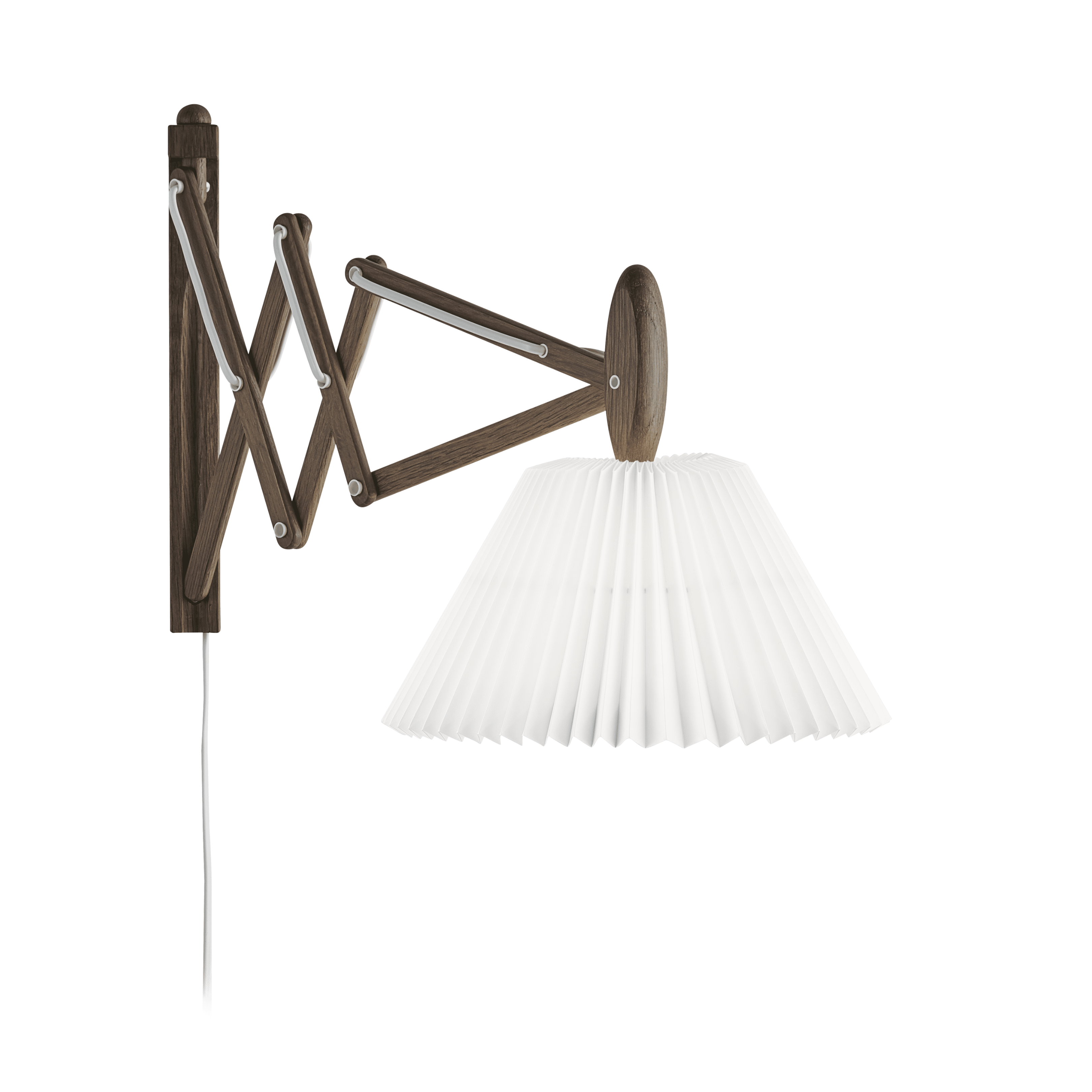Wandlamp MODEL 223 2/17 SAX wit met een donkere eiken basis