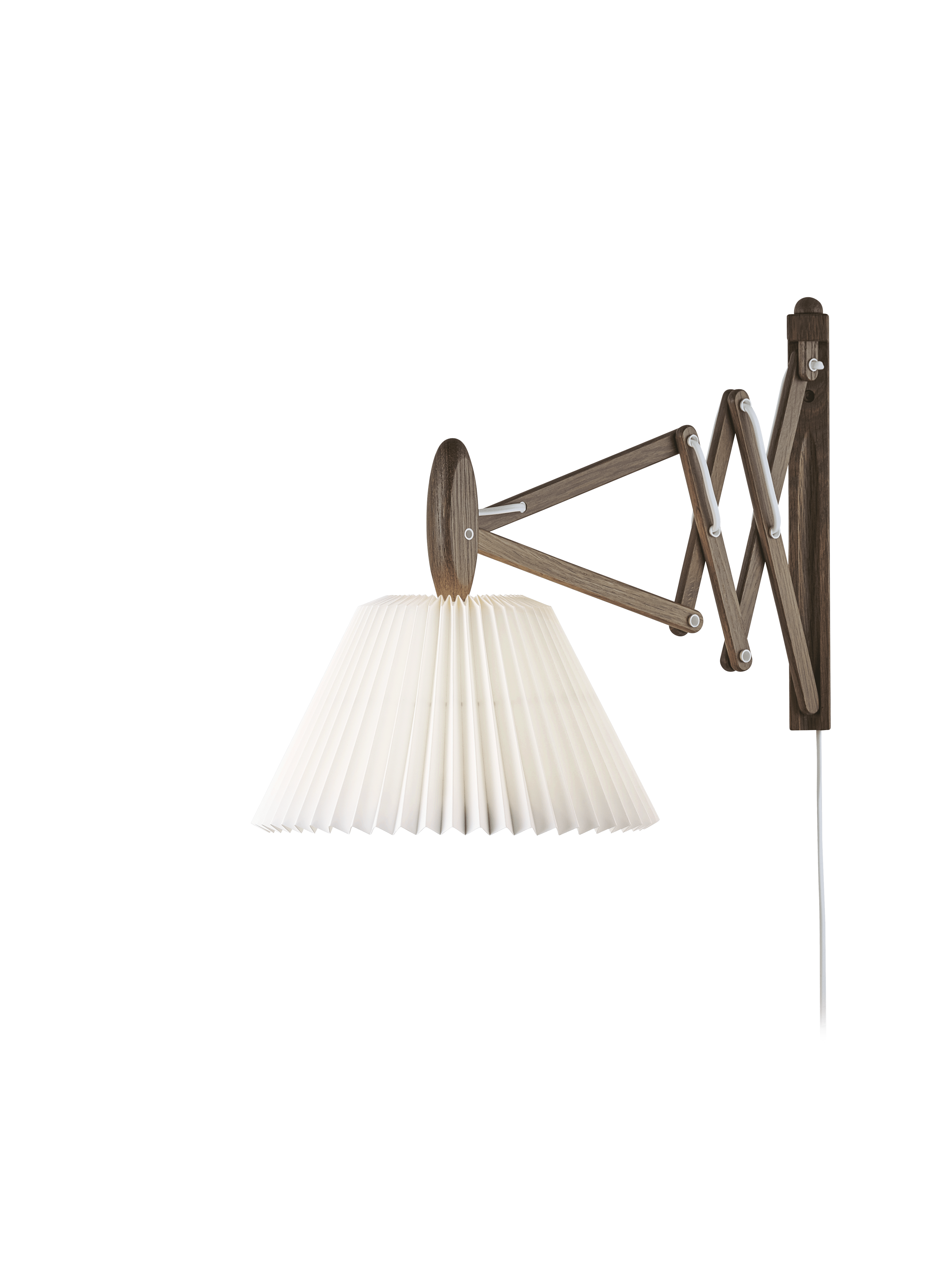 Wandlamp MODEL 223 2/17 SAX wit met een donkere eiken basis