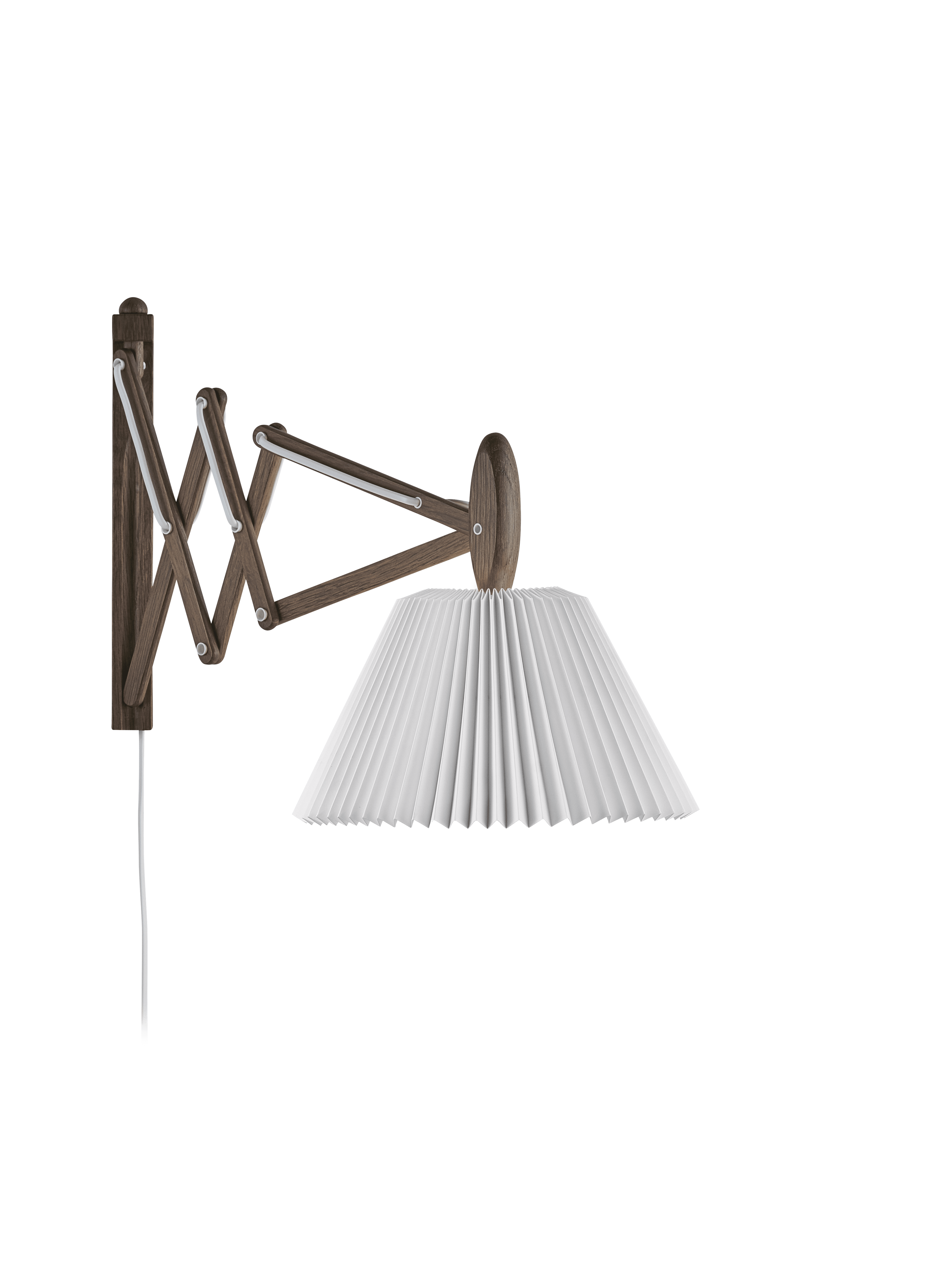 Wandlamp MODEL 223 2/17 SAX wit met een donkere eiken basis