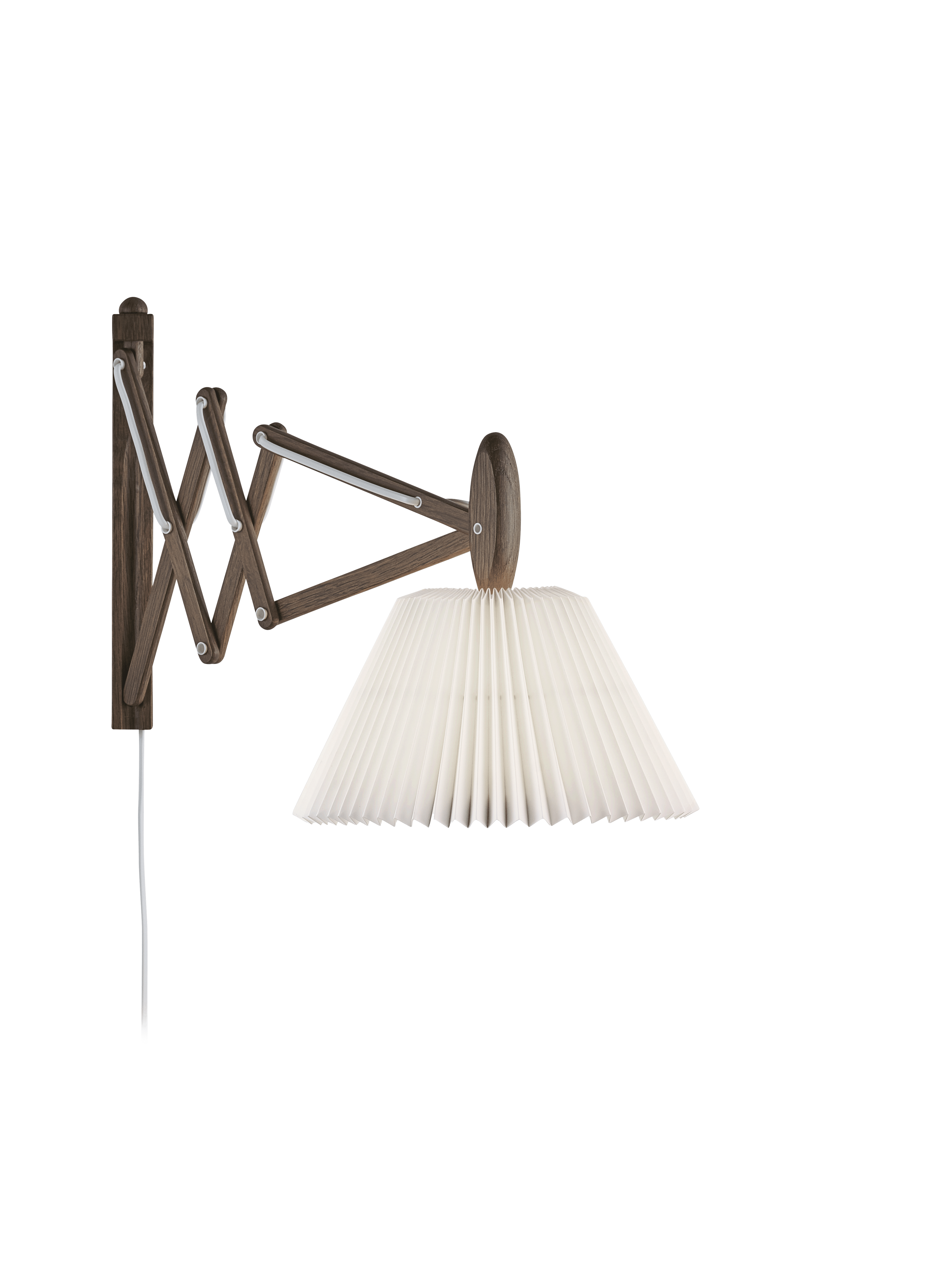 Wandlamp MODEL 223 2/17 SAX wit met een donkere eiken basis