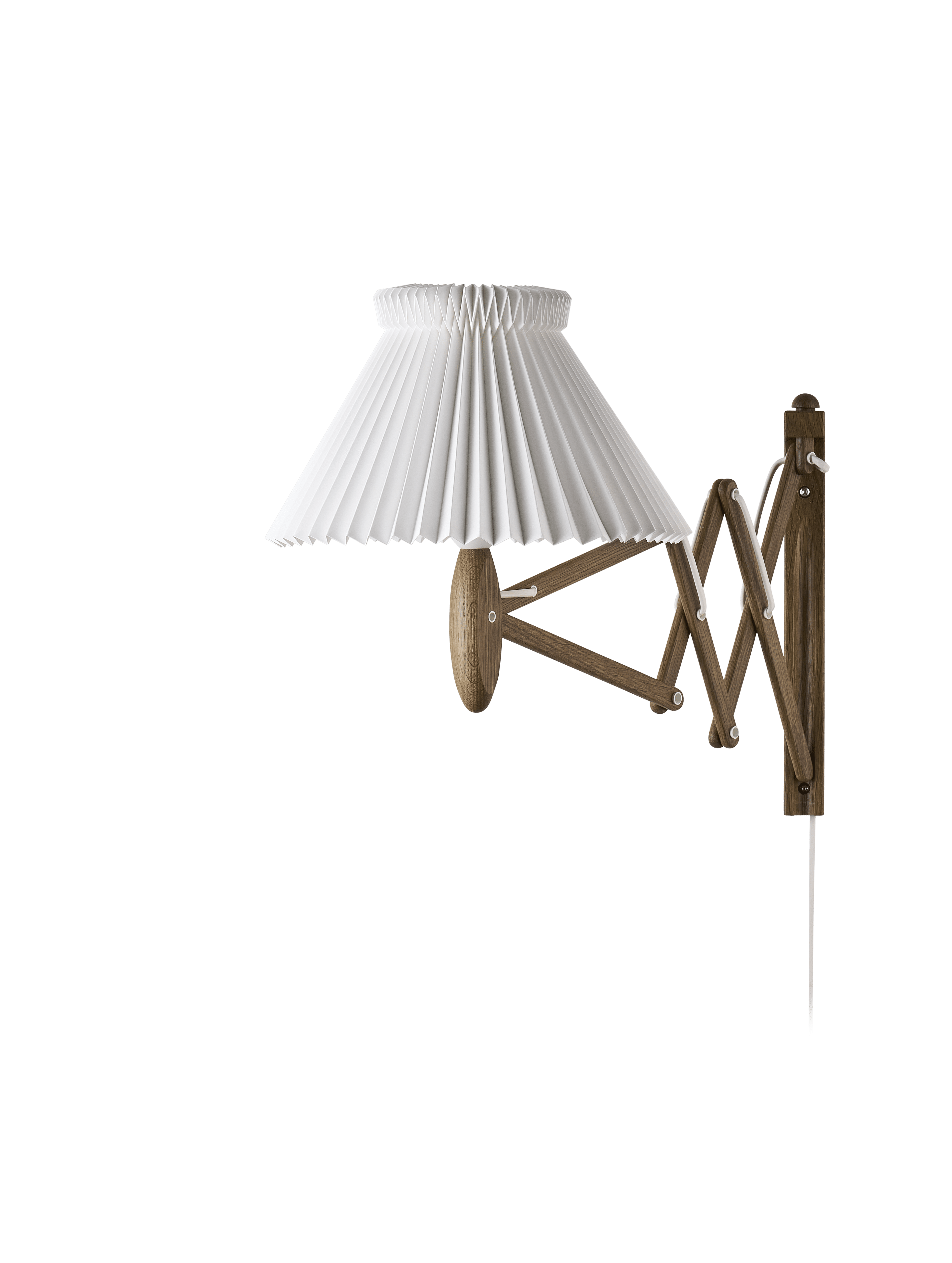 Wandlamp MODEL 224 1/17 SAX wit met een donkere eiken basis