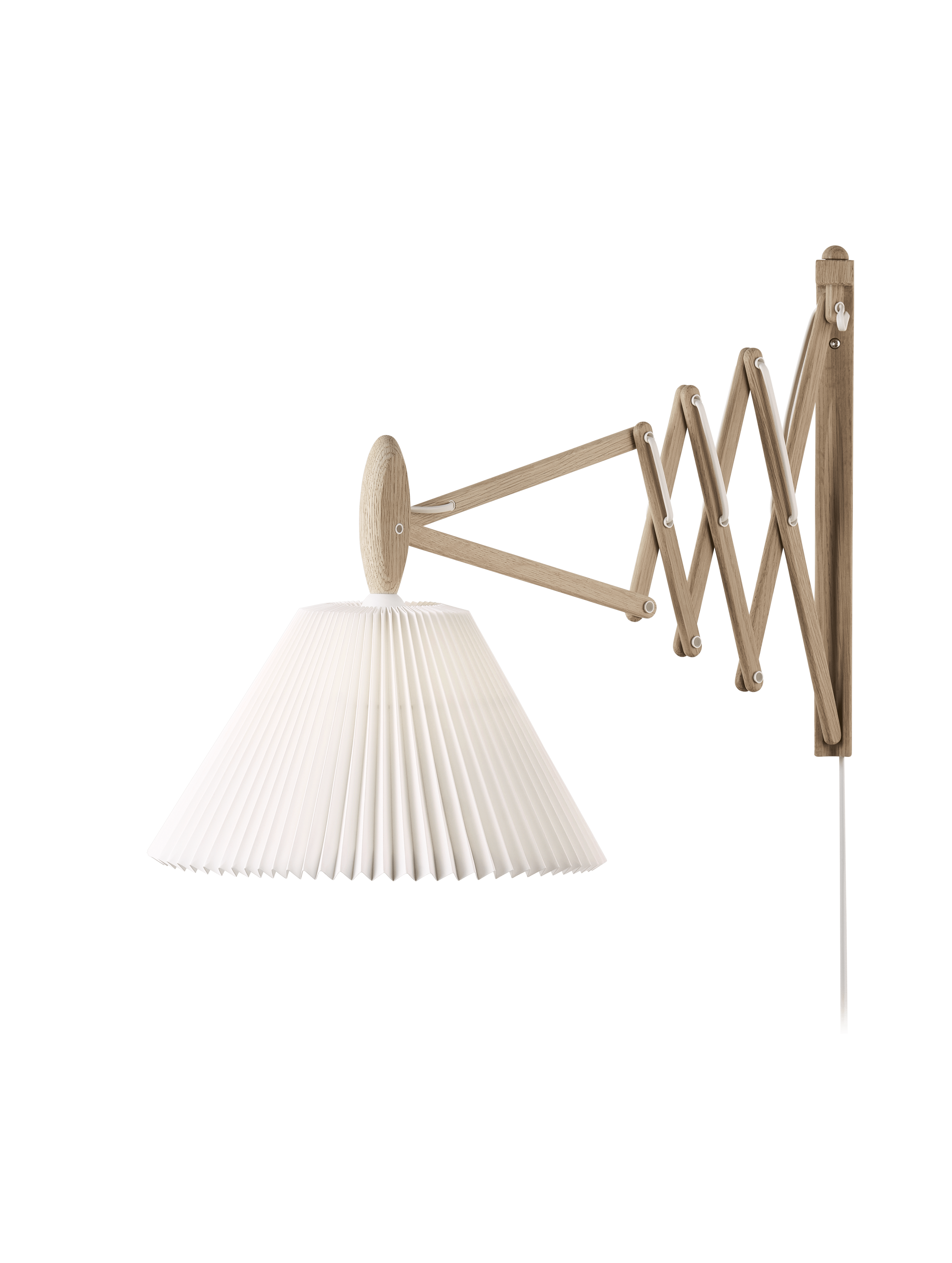 Wandlamp MODEL 233 2/21 SAX wit met lichte eiken basis