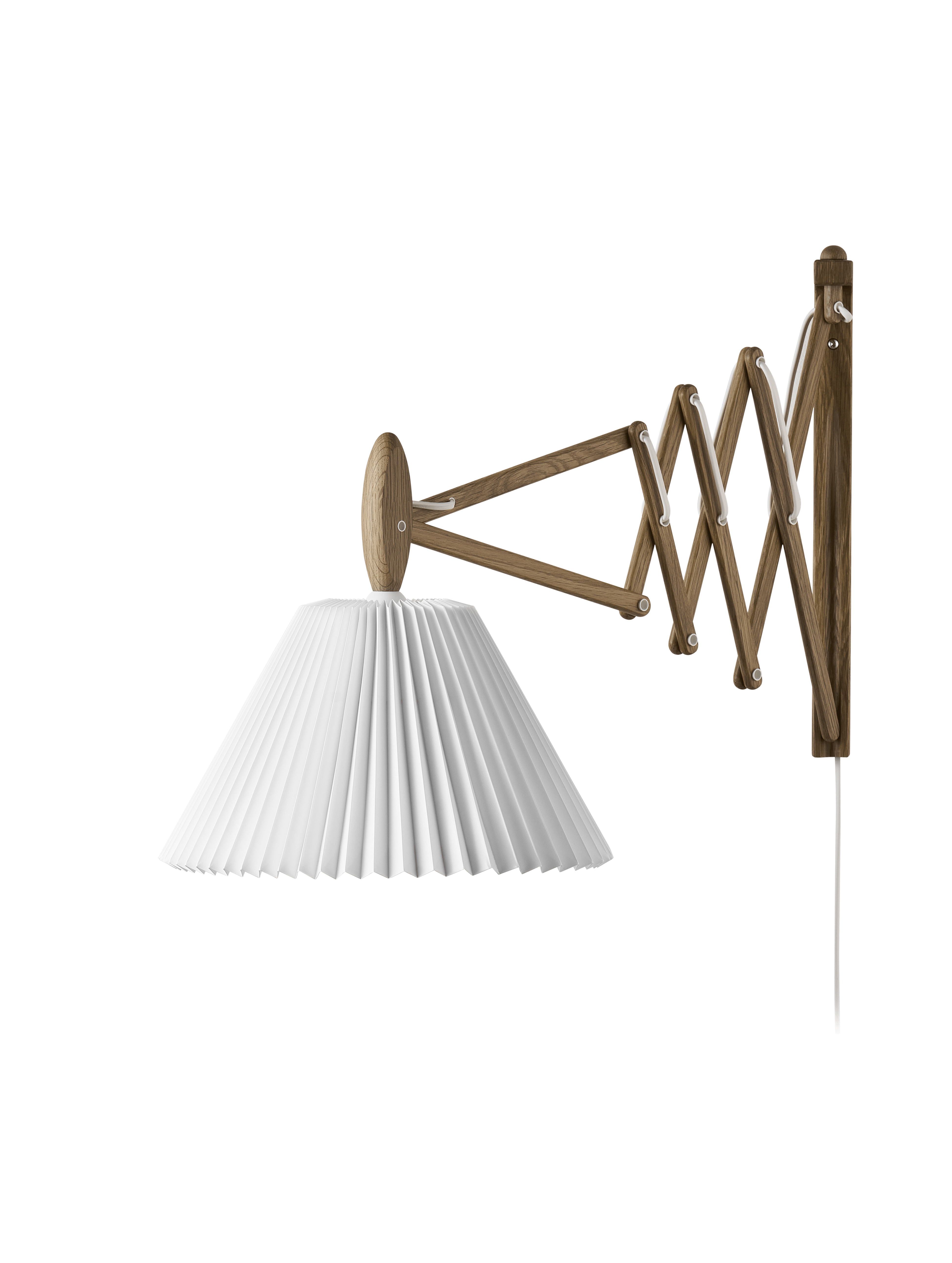 Wandlamp MODEL 233 2/21 SAX wit met een donkere eiken basis