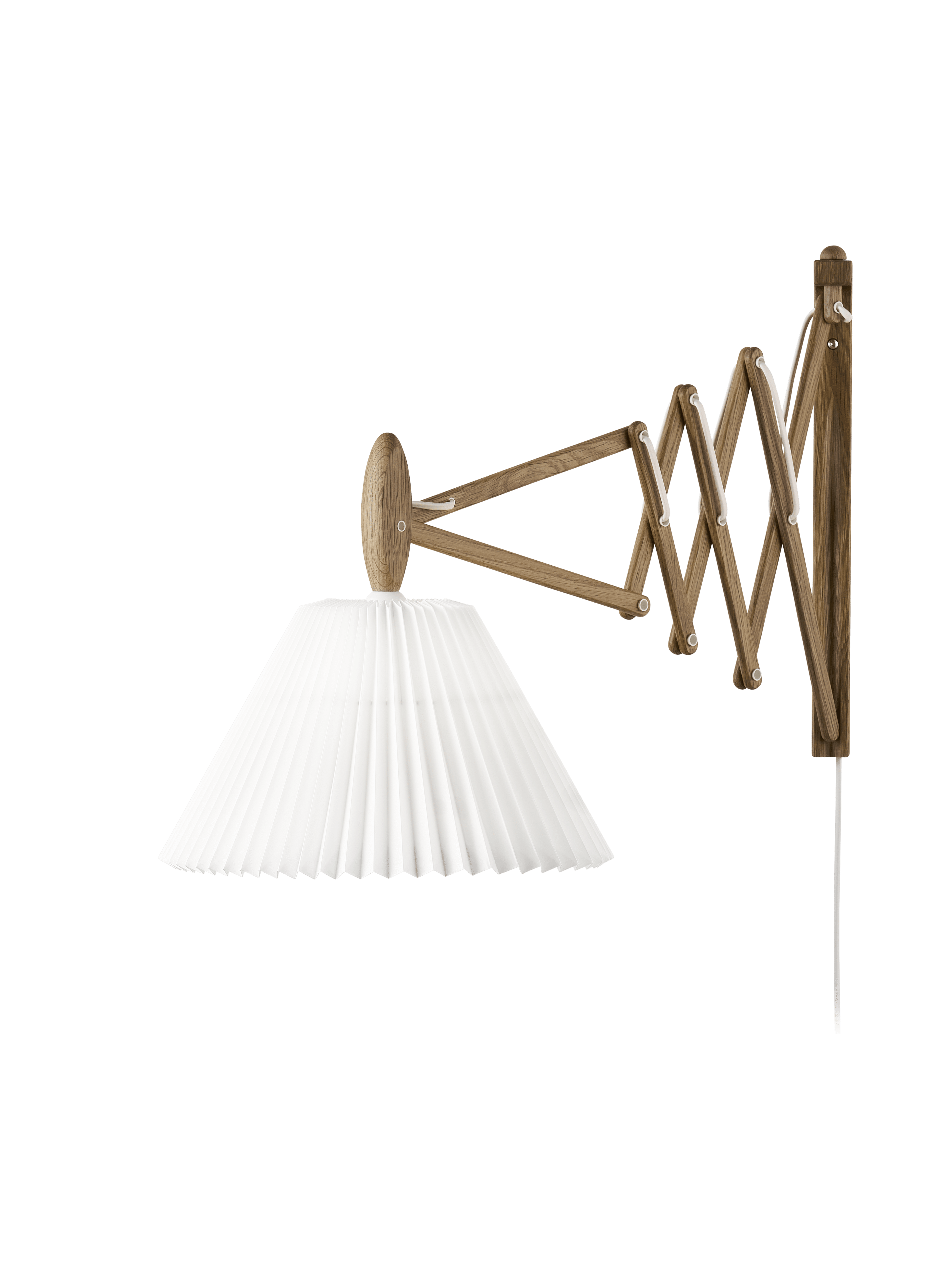 Wandlamp MODEL 233 2/21 SAX wit met een donkere eiken basis