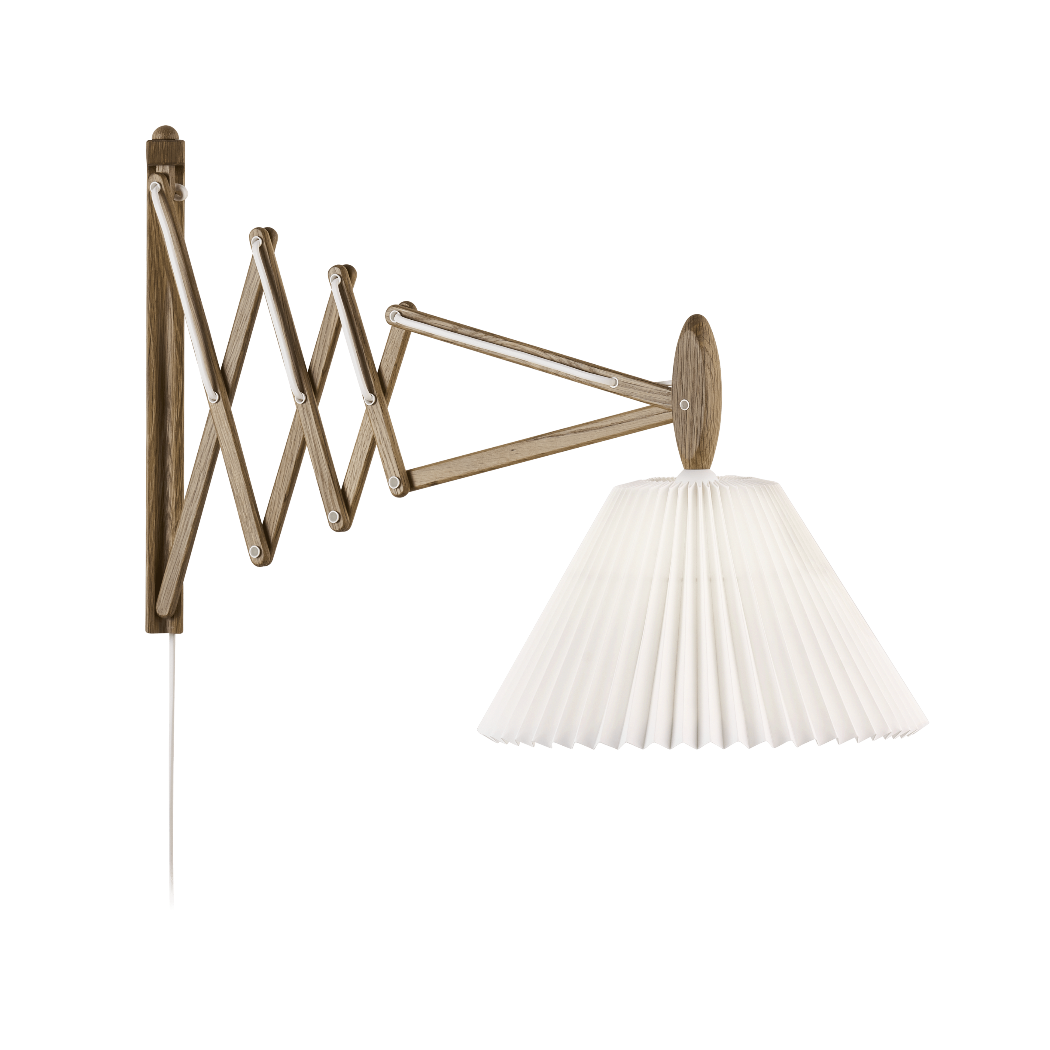 Wandlamp MODEL 233 2/21 SAX wit met een donkere eiken basis
