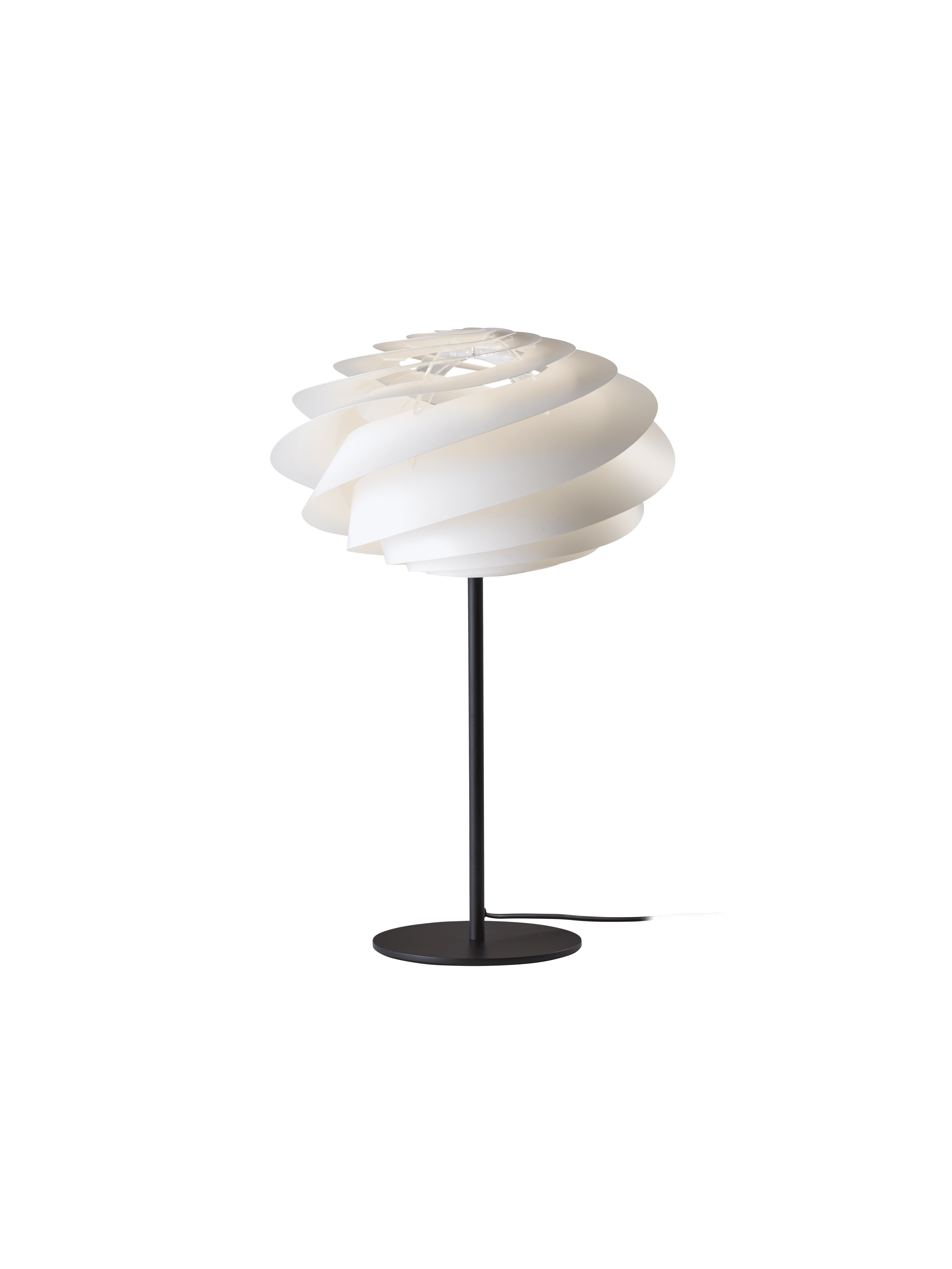 Tafellamp MODEL 331 SWIRL wit met zwarte voet