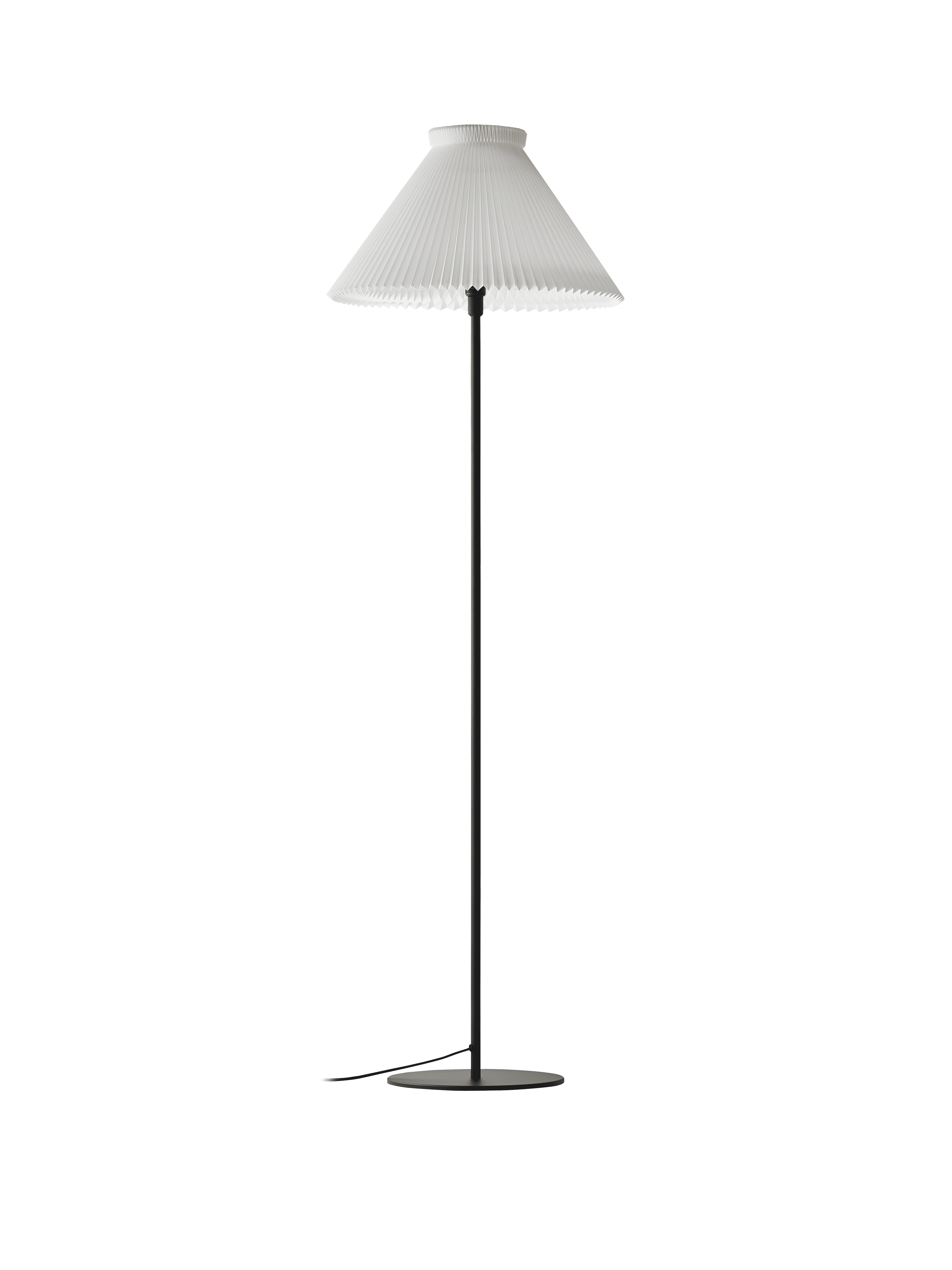 Stehlampe MODELL 334 weiß mit schwarzem Fuß