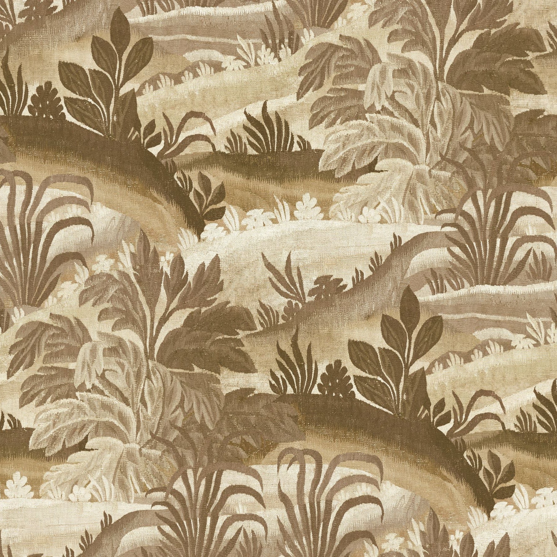 Textil-Tapete mit Pflanzenmotiv COLLINES braun mit beige