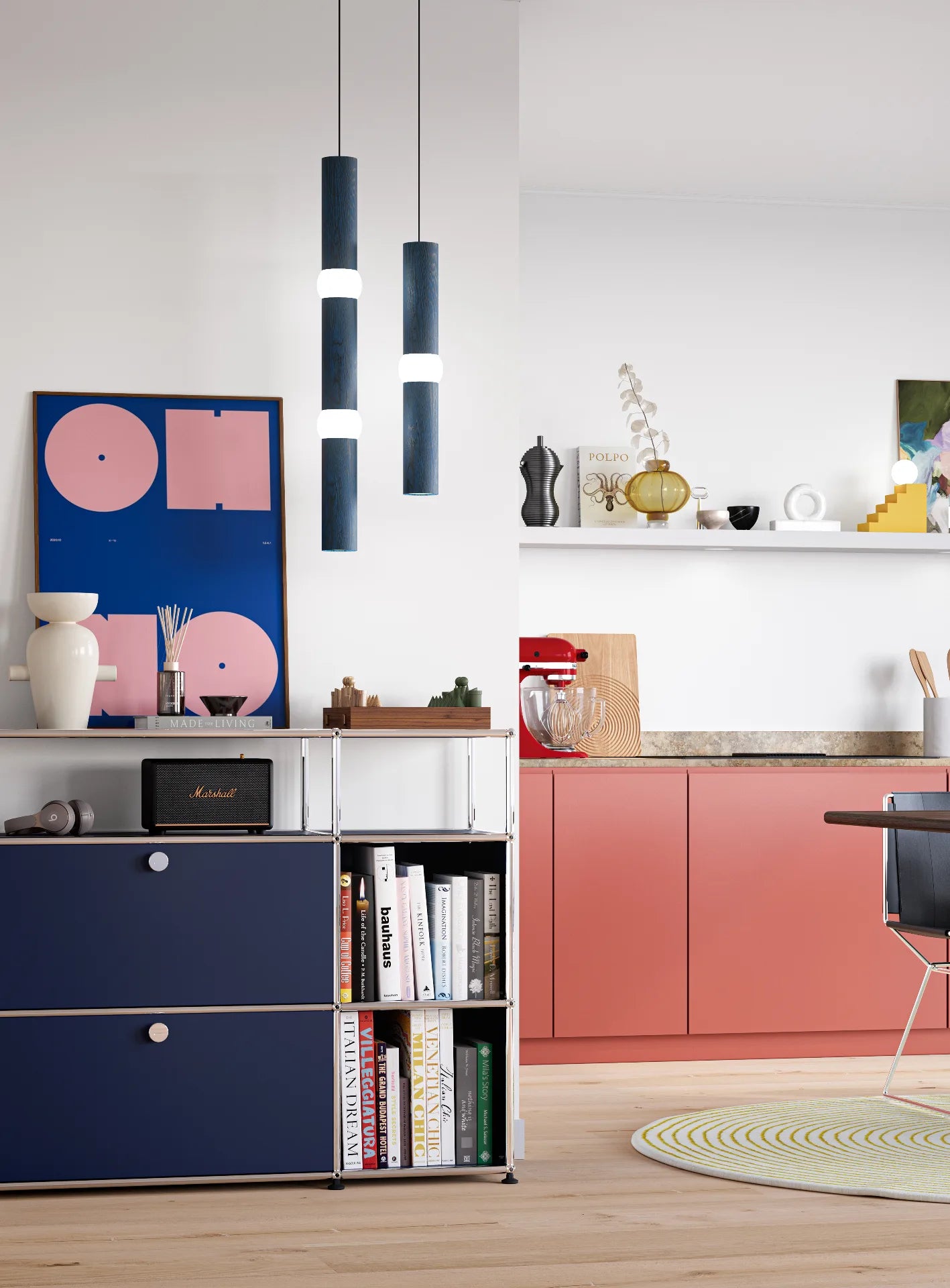 LIGHTBONE pendant lamp blue oak